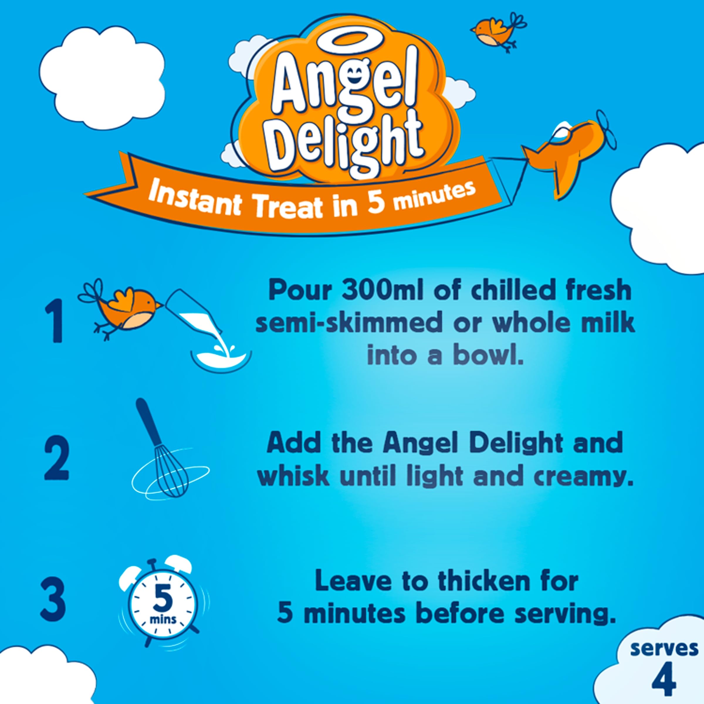 Angel Delight Smooth & Creamy Butterscotch Flavour Instant Dessert Mix 59g 6