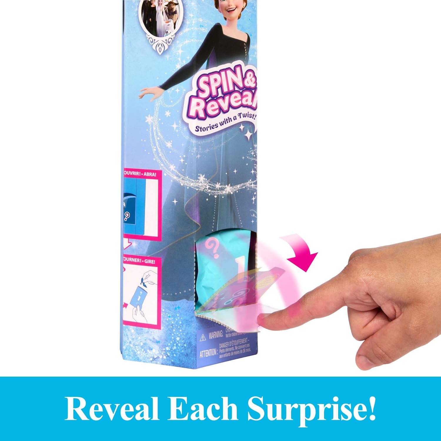 Mattel Disney Frozen Anna Spin & Reveal Fashion Doll Set with 11 Surprises 4