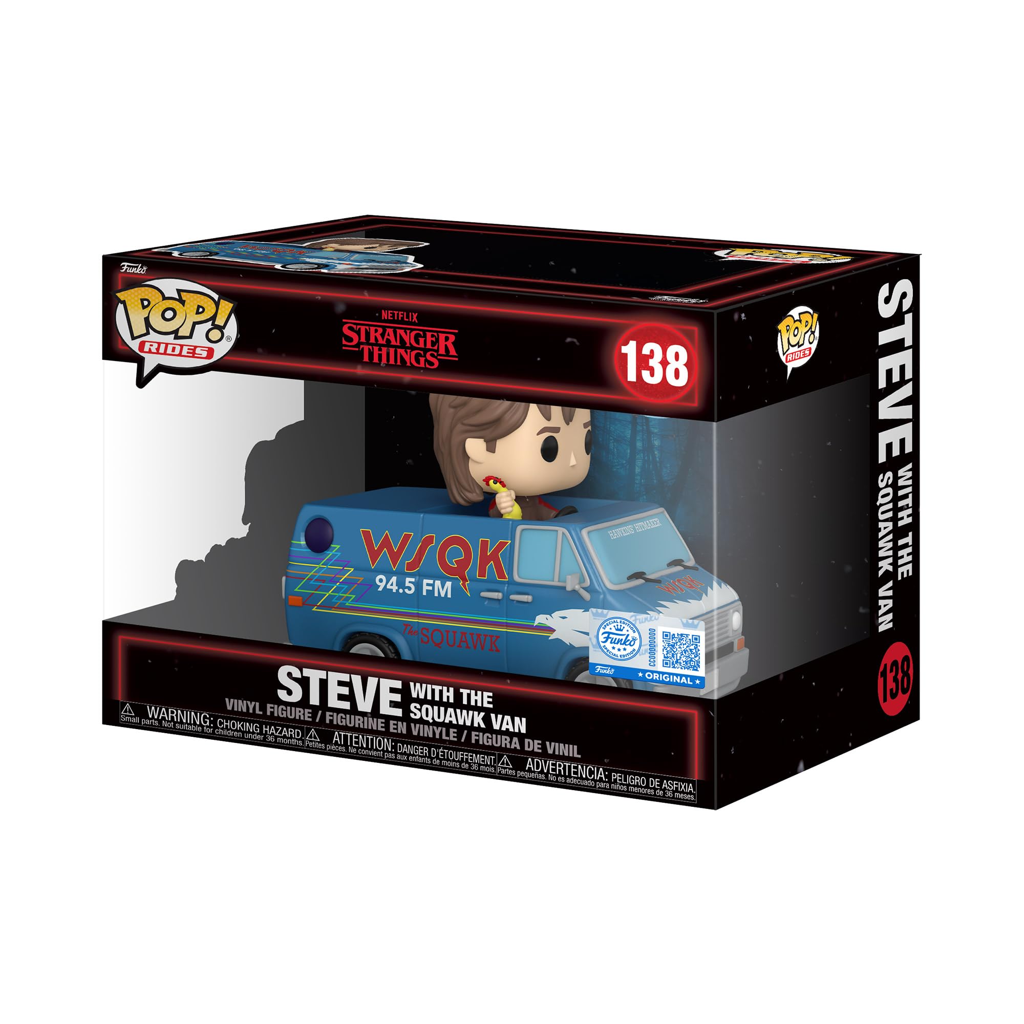 Funko Pop! Rides Deluxe: Stranger Things Season 5 - Steve with the Squawk V Vinyl Figure