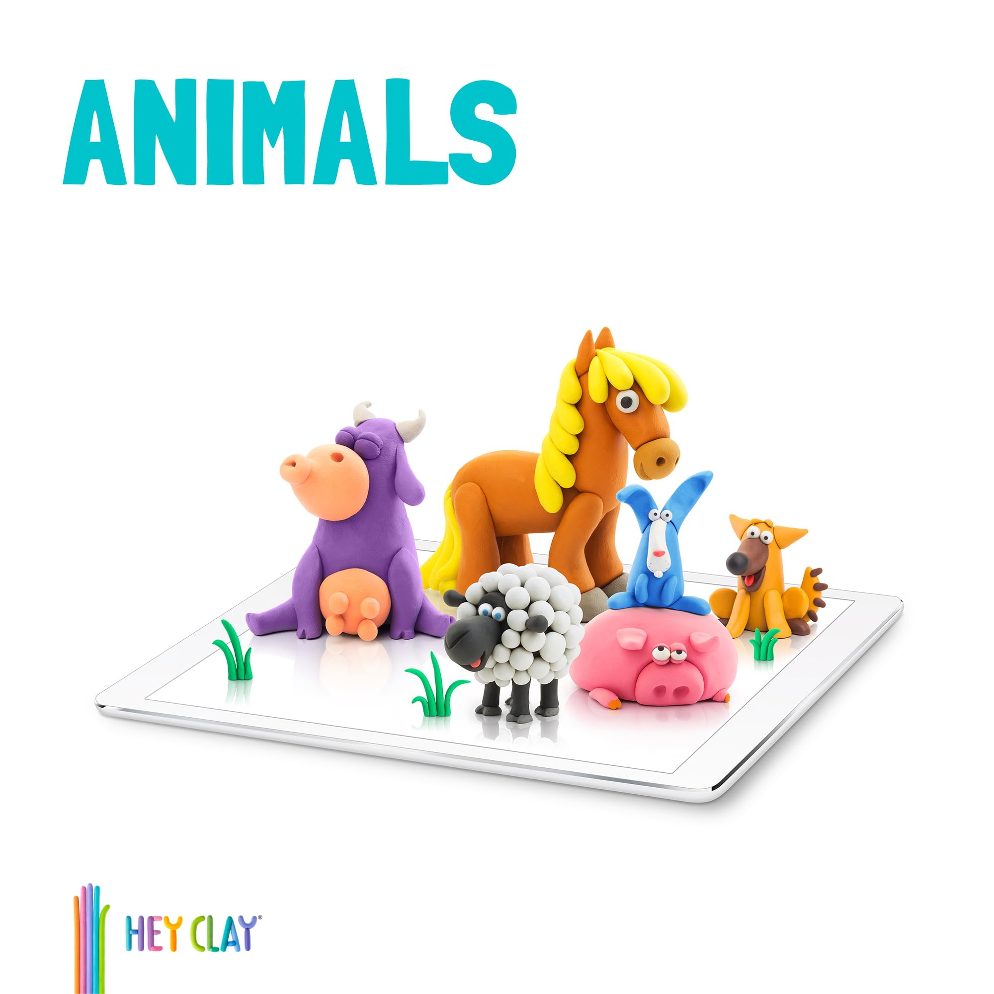 HEY CLAY Air-Dry Clay - Animals Modeling Set | Soft & Flexible | Ages 3+ 2