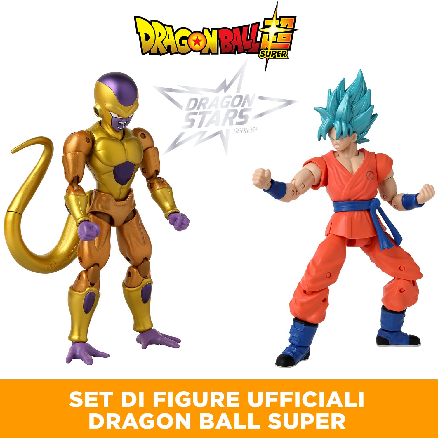 BANDAI Dragon Stars Dragon Ball Super Action Figures - 17 cm Super Saiyan Blue Goku vs Golden Frieza Battle Pack