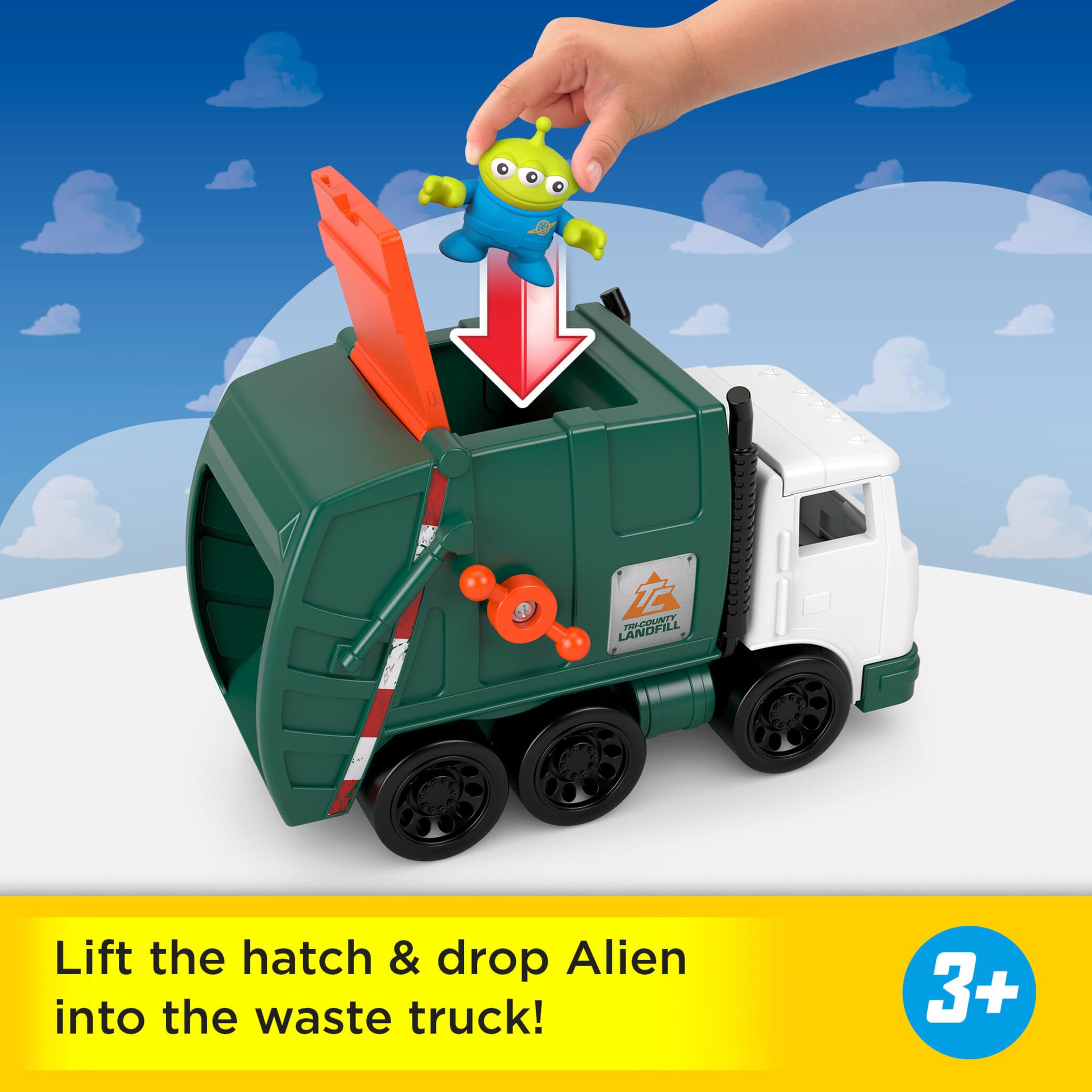 Fisher-Price Imaginext Disney and Pixar Toy Story Garbage Truck Playset with Woody, Buzz Lightyear, Lotso, and Alien Figures 2