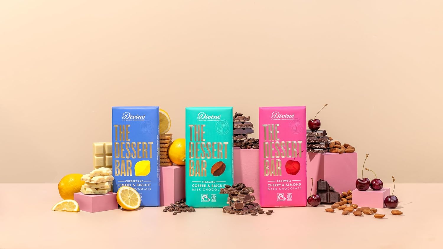 Divine - Schokoladen-Dessertriegel 26% Weiße Schokolade Zitronen-Käsekuchen mit Zitronen-Crisp 4