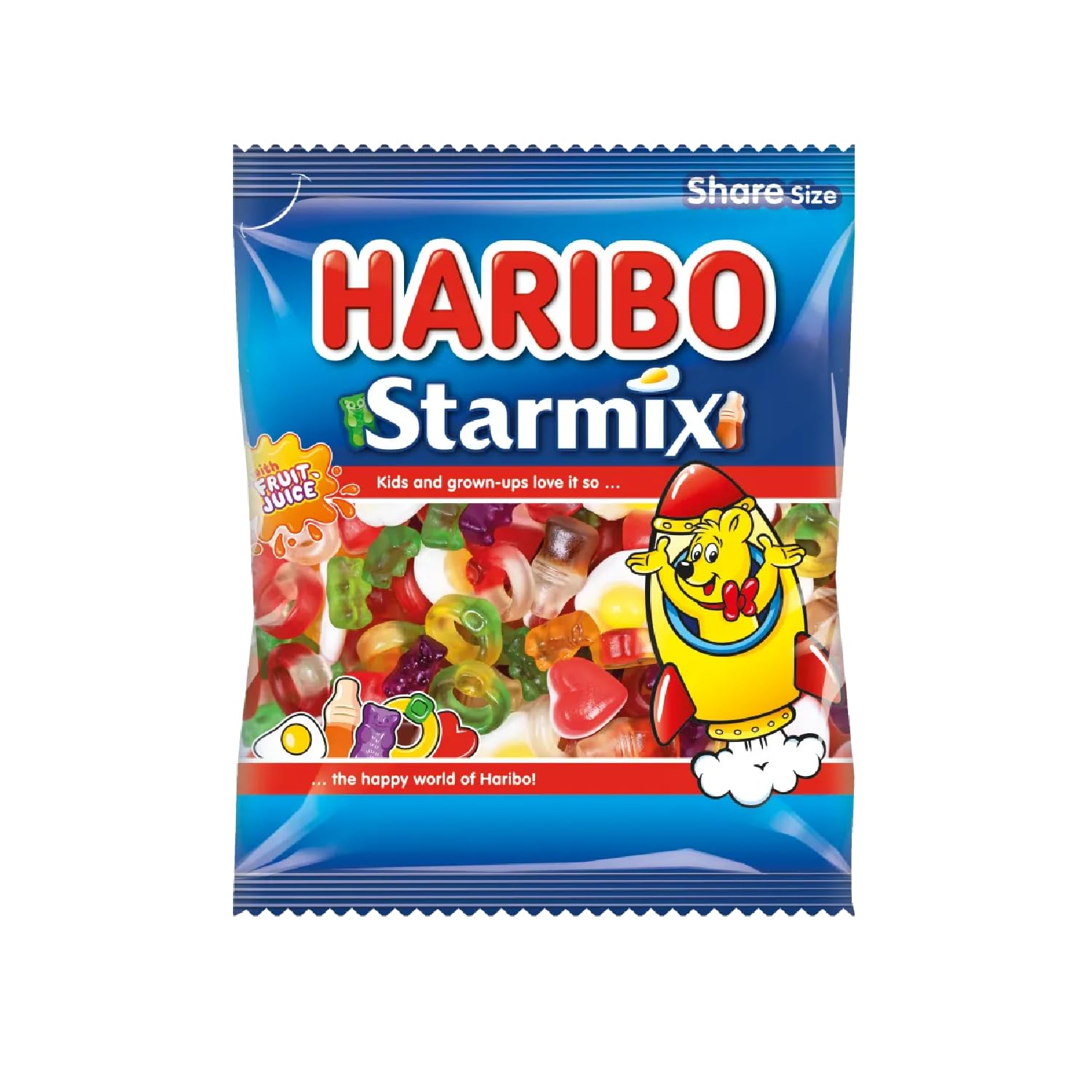 HARIBO Starmix with Real Fruit Juice, Iconic Fruit & Cola Gummy Sweets, 140g 1