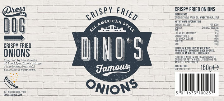 Dino's - Famous Crispy Fried Onions Topping, 150 g Tub