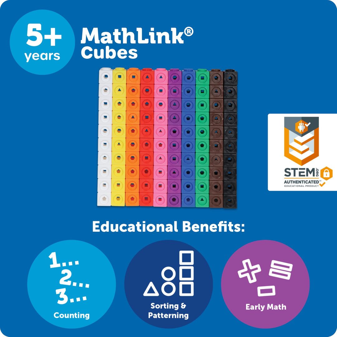 Learning Resources MathLink Cubes - Educational Building Set for Kids Ages 5+