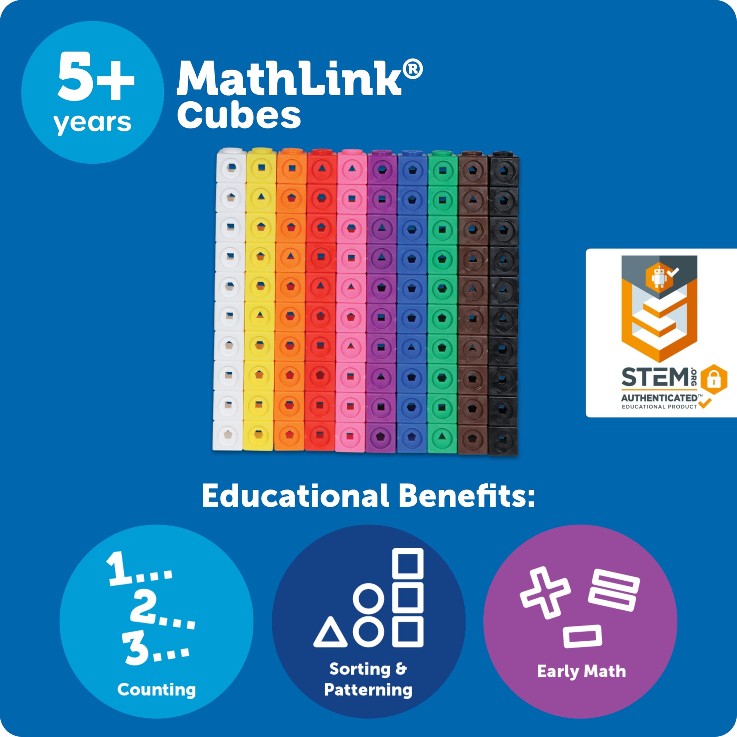 Learning Resources MathLink Cubes - Educational Building Set for Kids Ages 5+ 13