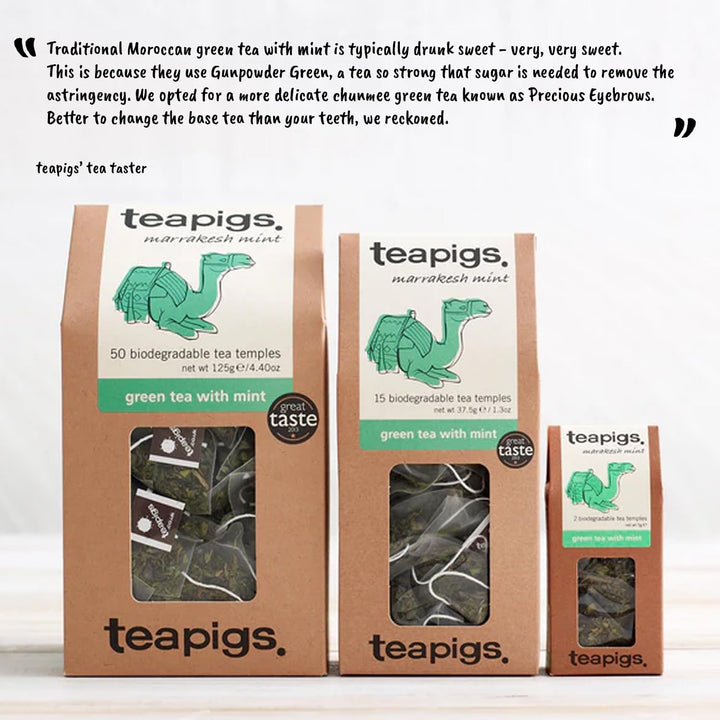 teapigs Moroccan Mint Green Tea Bags - Refreshing Chunmee Green Tea with Peppermint