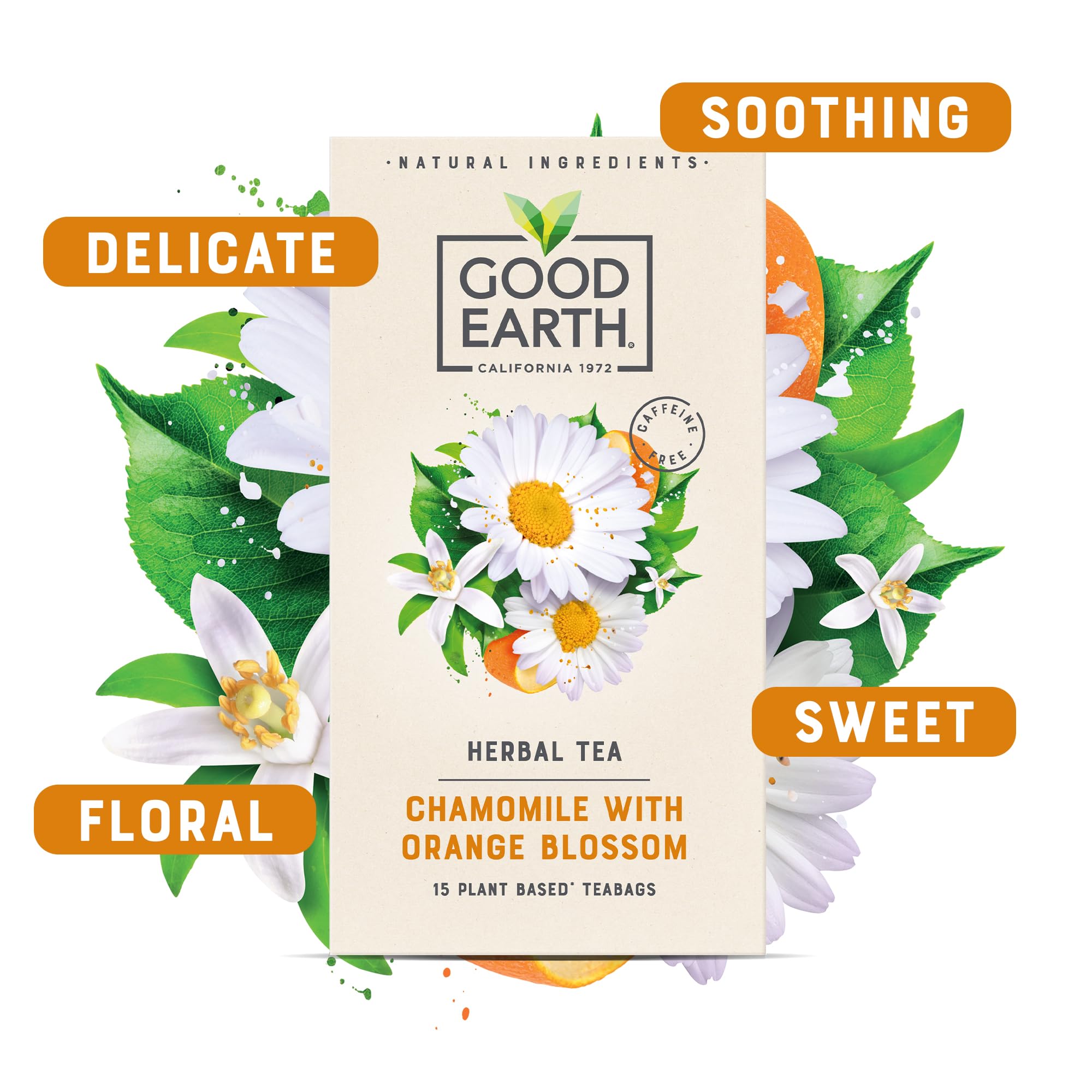 Good Earth Tea Co. - Kamille mit Orangenblüten-Kräuterteebeuteln 4