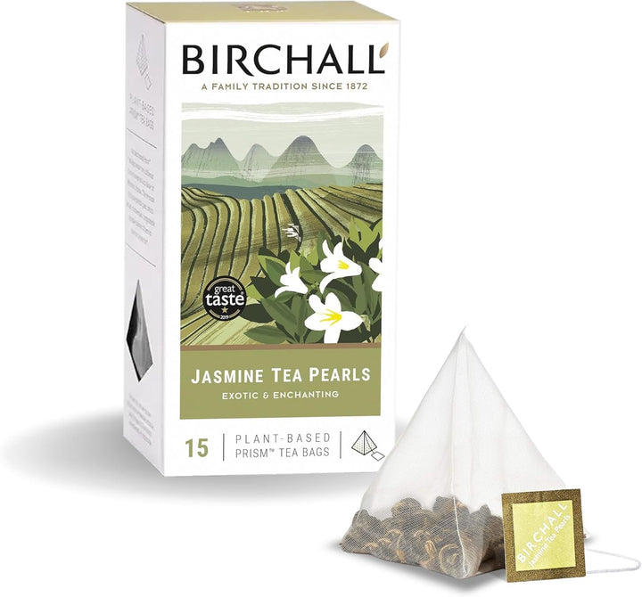 Birchall Jasmine Tea Pearls Gift Set - Green Tea with Jasmine Flowers, 60g