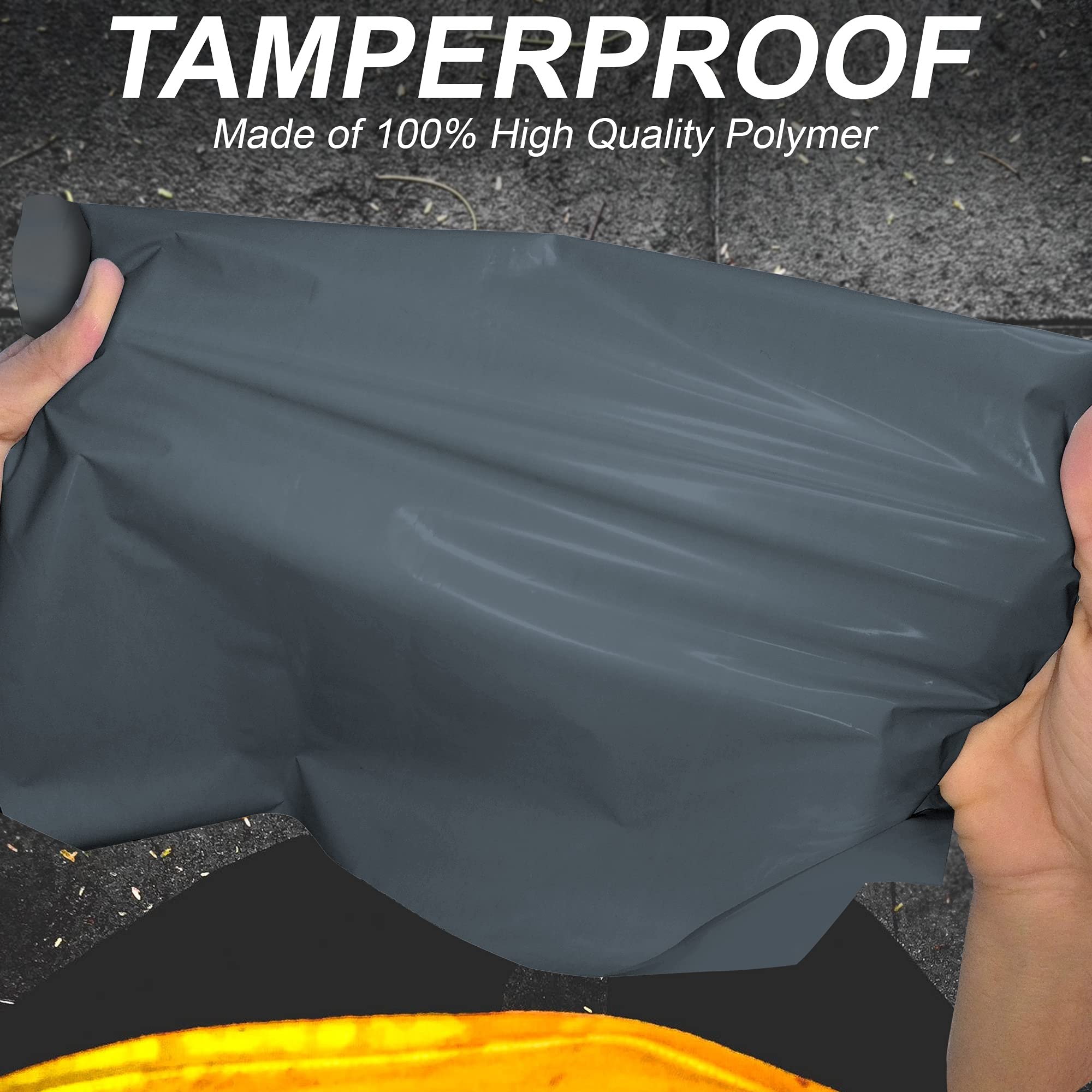 YUNJU Grey Mailing Bags - 100 Count | Opaque 60 Micron Film | Self-Seal Closure 4