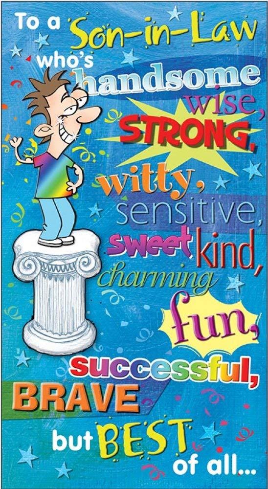 Piccadilly Greetings Humour Birthday Card Son In Law | 9 x 5 Inches | Green, Gold, Blue