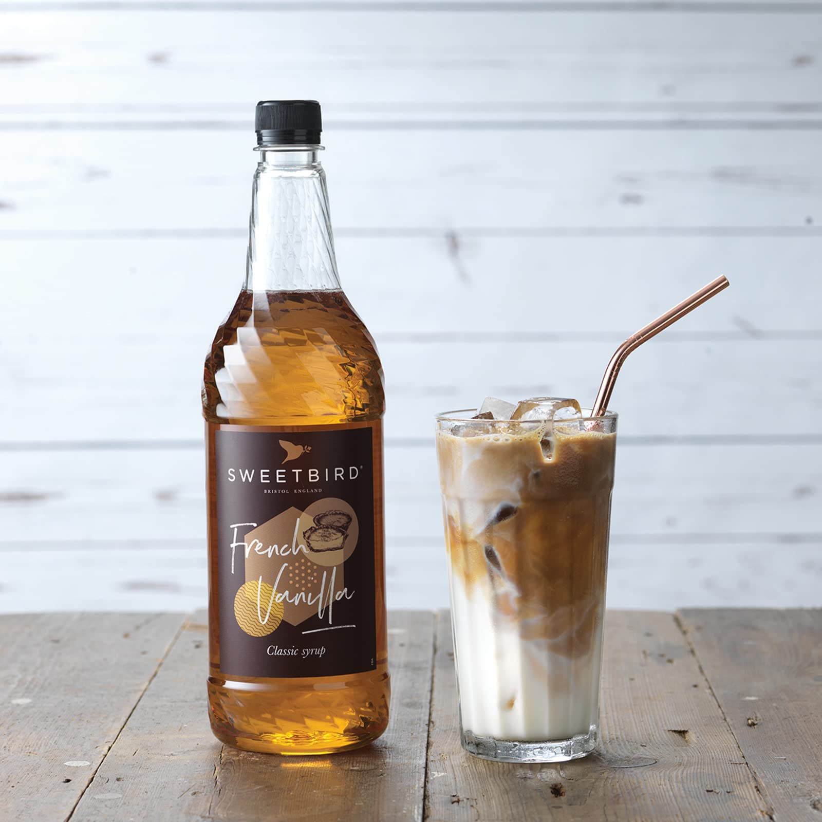Sweetbird French Vanilla Syrup - 1 Litre Bottle | Vegan Friendly | Made with British Sugar 2