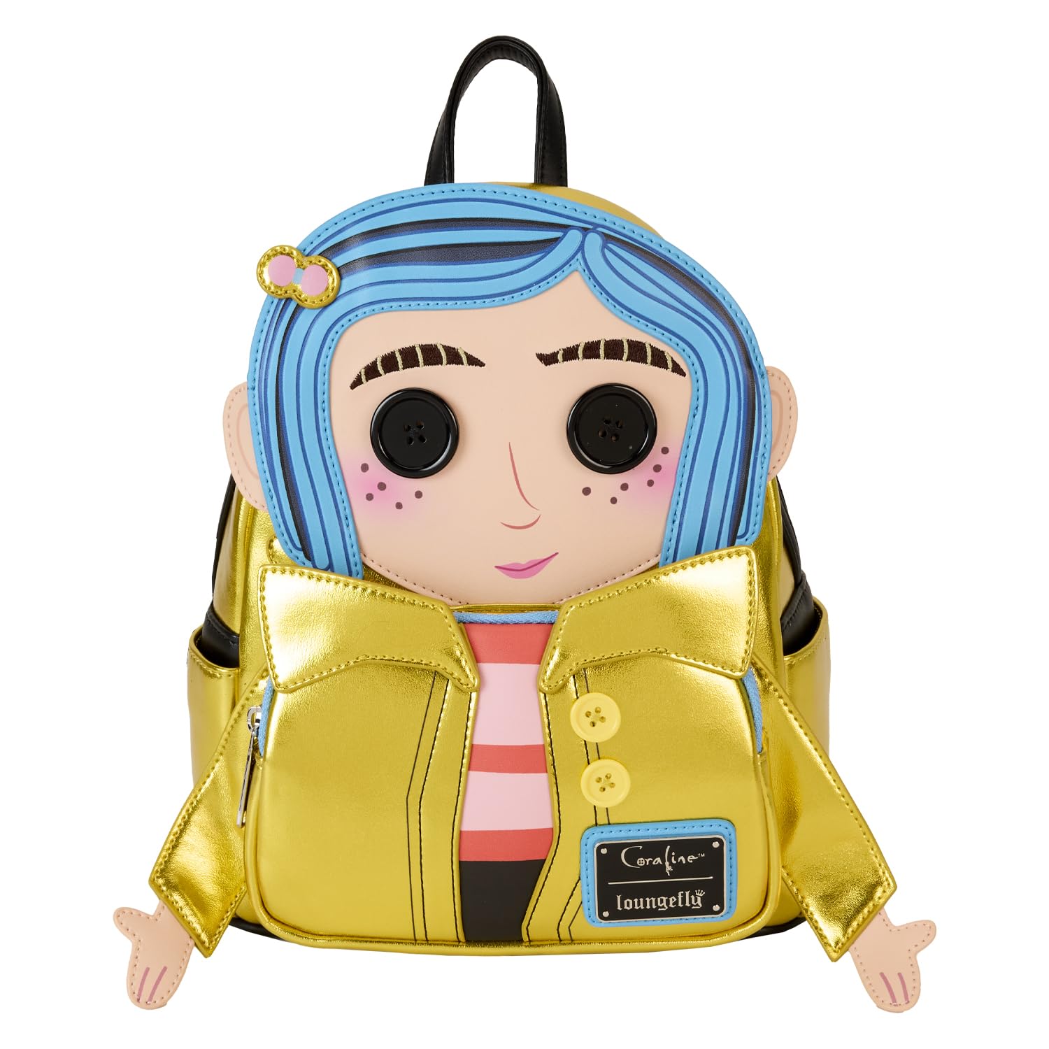 Loungefly Backpack - Coraline 15th Anniversary Laika Doll Mini | Faux Leather | Black 1