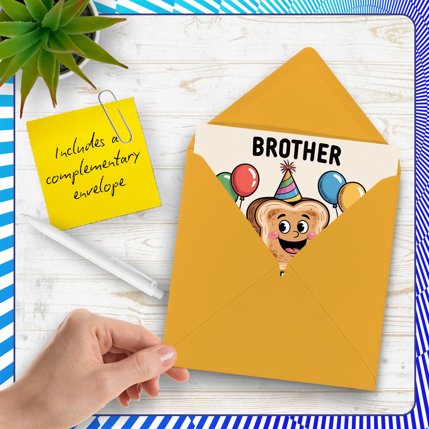 Stuff4 Brother Birthday Card - A Little Toast To You | 145mm x 145mm | Uncoated Interior 5