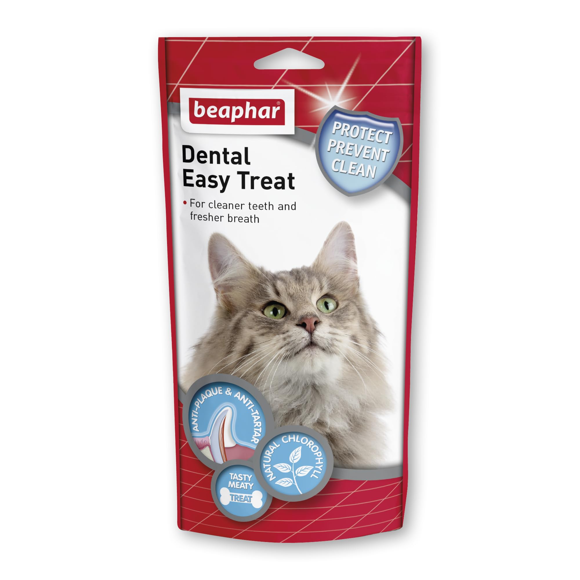Beaphar Dental Easy Treats for Cats - Cleaner Teeth & Fresher Breath | Chlorophyll Added | All Breeds 1