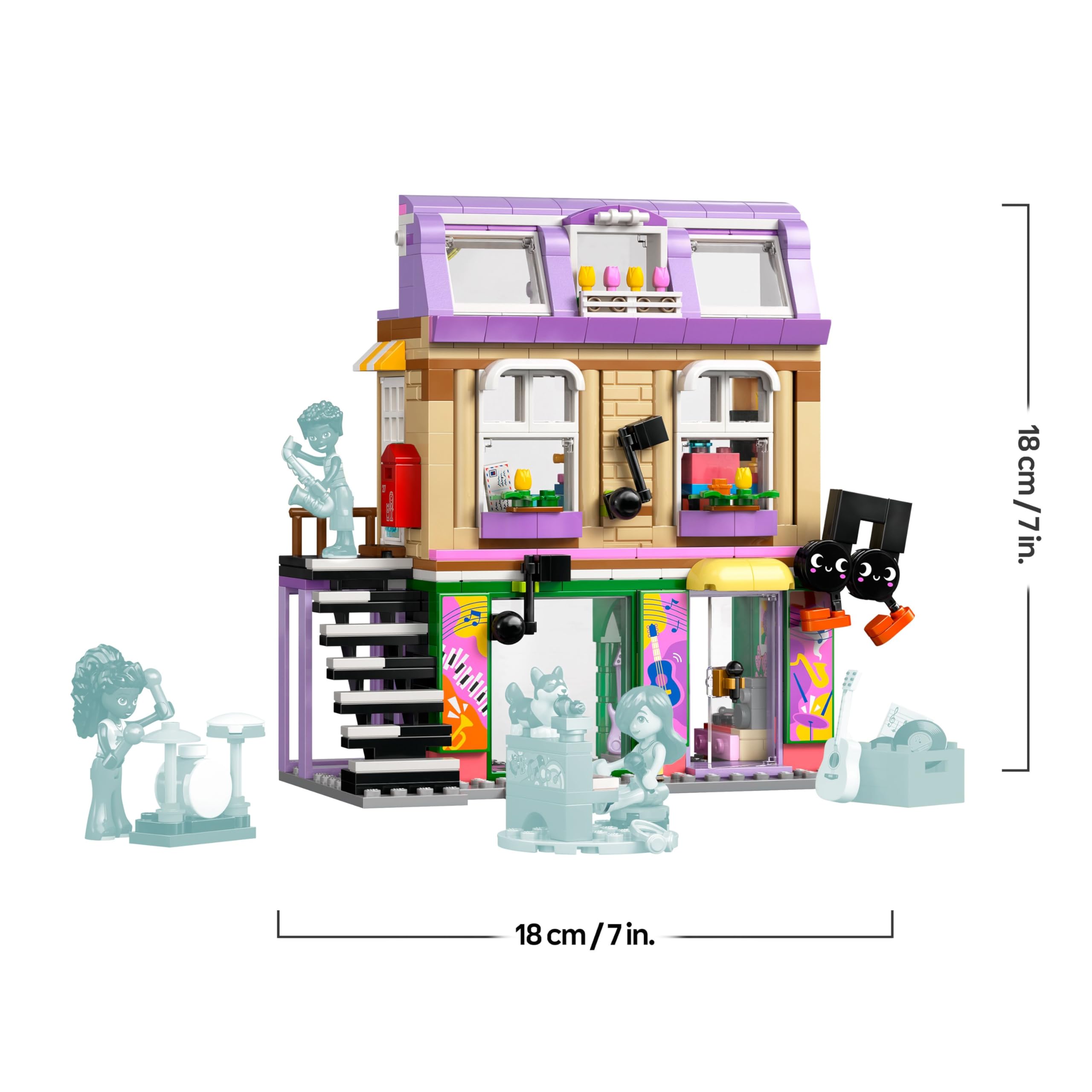 LEGO Friends Music Shop & Apartment Set 42653 - 3 Minidolls, Corgi, Music Accessories | Age 7+ 9