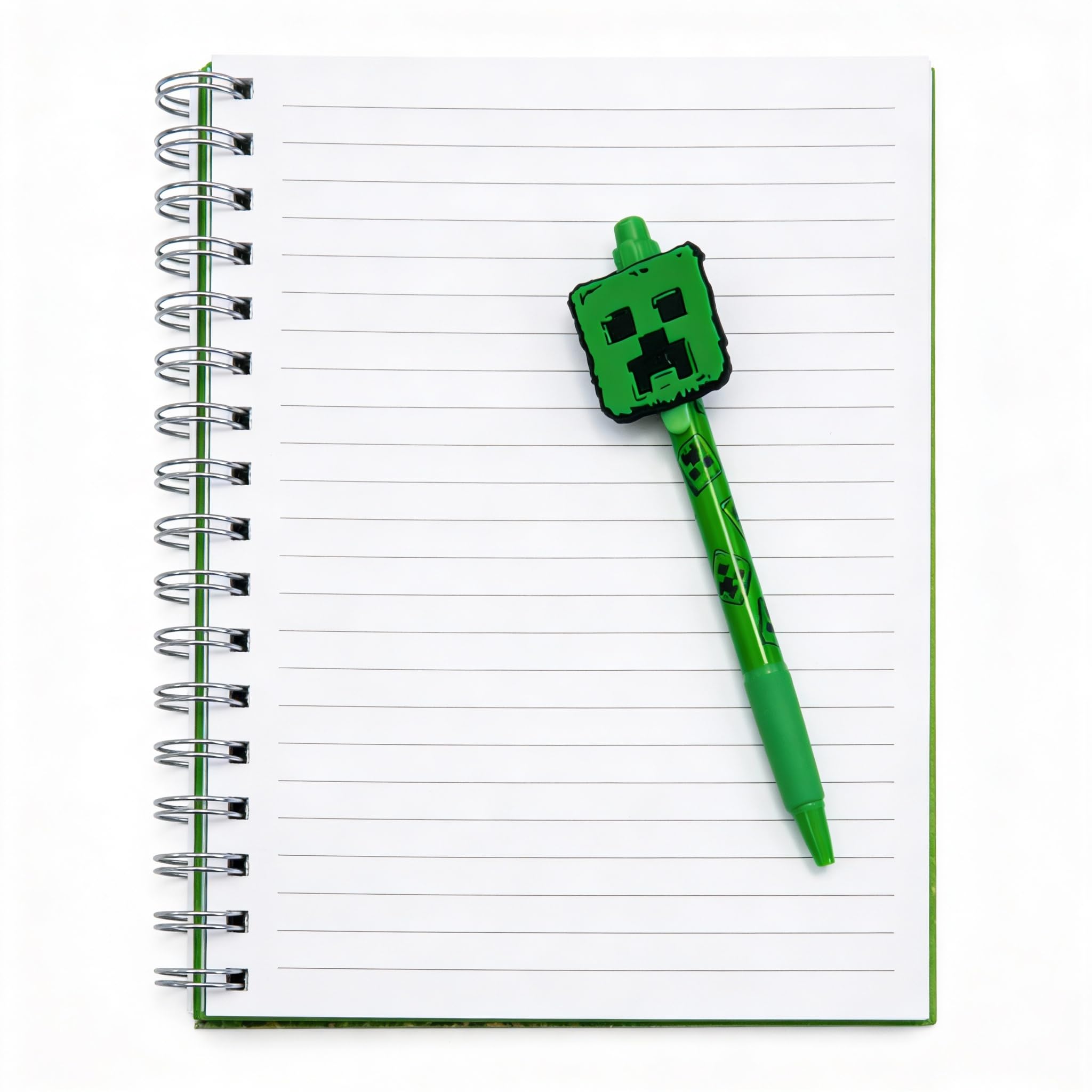 HOX Minecraft Movie Creeper Hardback Notebook & Pen Set | A5 Lined Pages | Green Cover