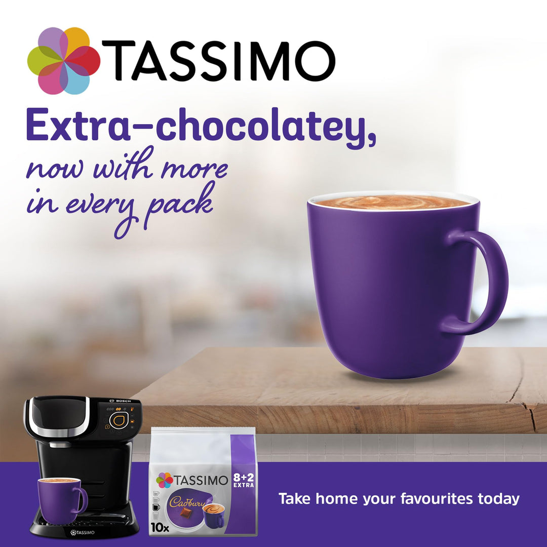Cadbury - Tassimo Hot Chocolate Pods (Pack of 5, 50 Drinks)