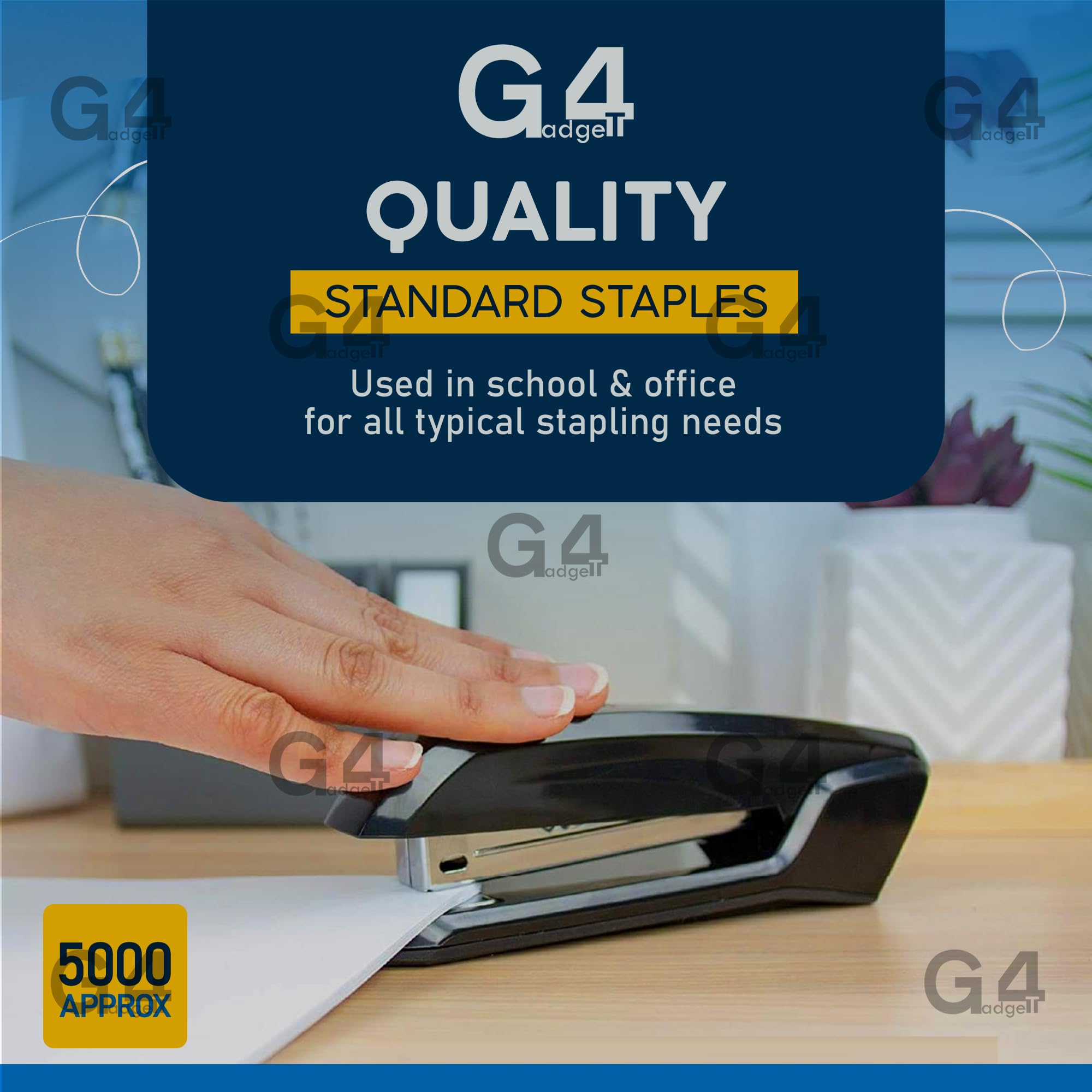 G4GADGET Standard Staples - 5200 Count, 24/6 Size, 30 Sheet Capacity | Silver Metal 3