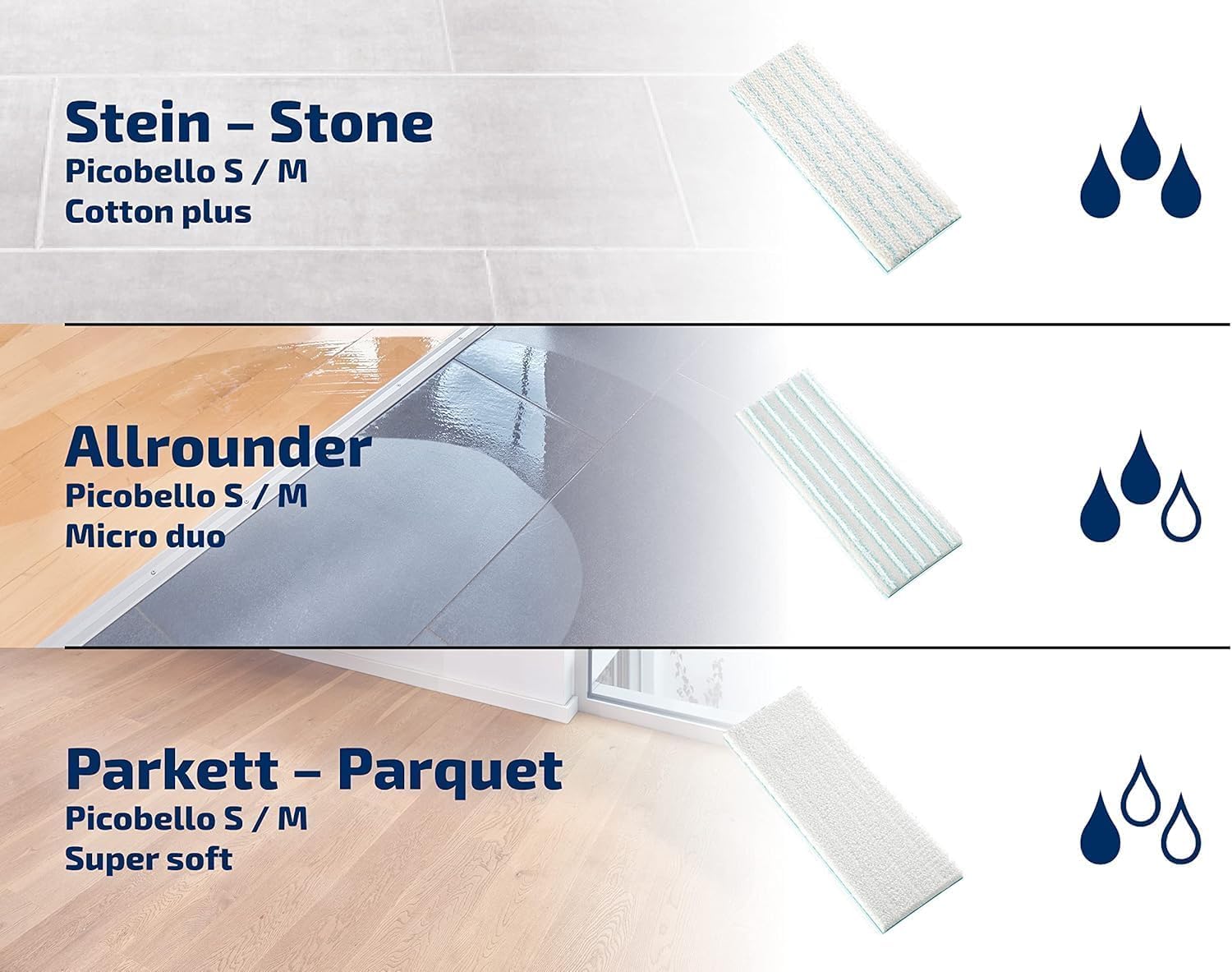 Leifheit Picobello S Mop Replacement Pad - Micro Duo Micro Fibre, 27 cm Wide | Washable at 40°C 5