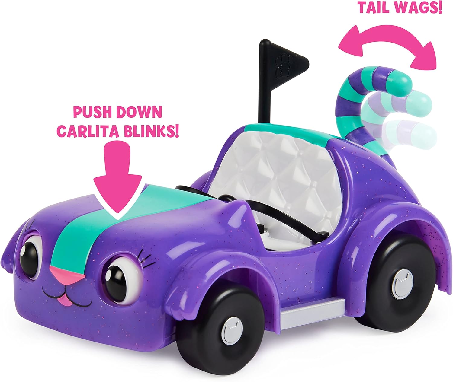 Gabby's Dollhouse Carlita Car with Pandy Paws Figure & Picnic Playset - Interactive Vehicle for Kids 3+ 7