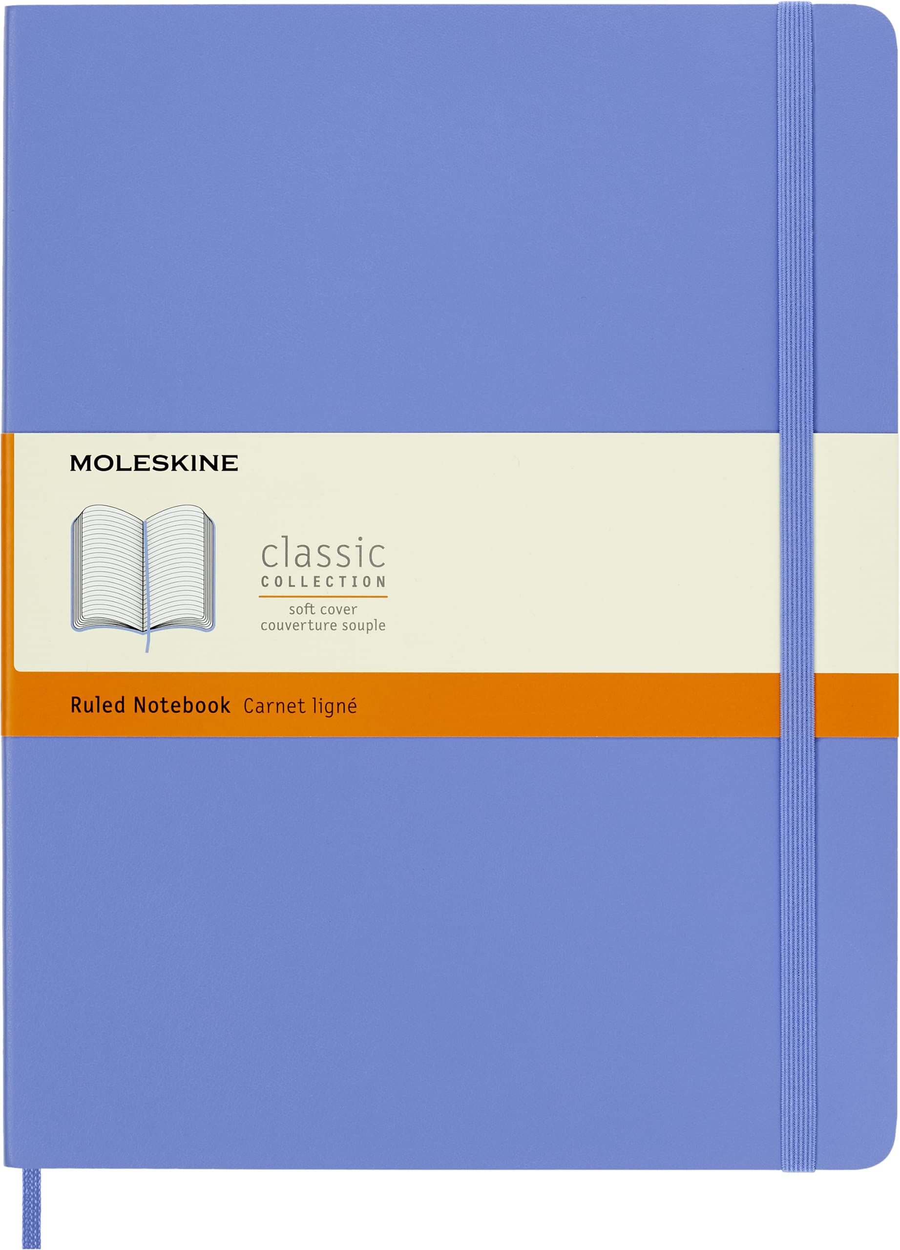 Moleskine Classic Notebook - Ruled Layout | Soft Cover | X-Large 19 x 25 cm | Hydrangea Blue