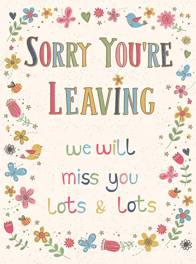 Piccadilly Greetings Traditional Large Leaving Card - Floral Design | 12 x 9 Inches | A11471 1