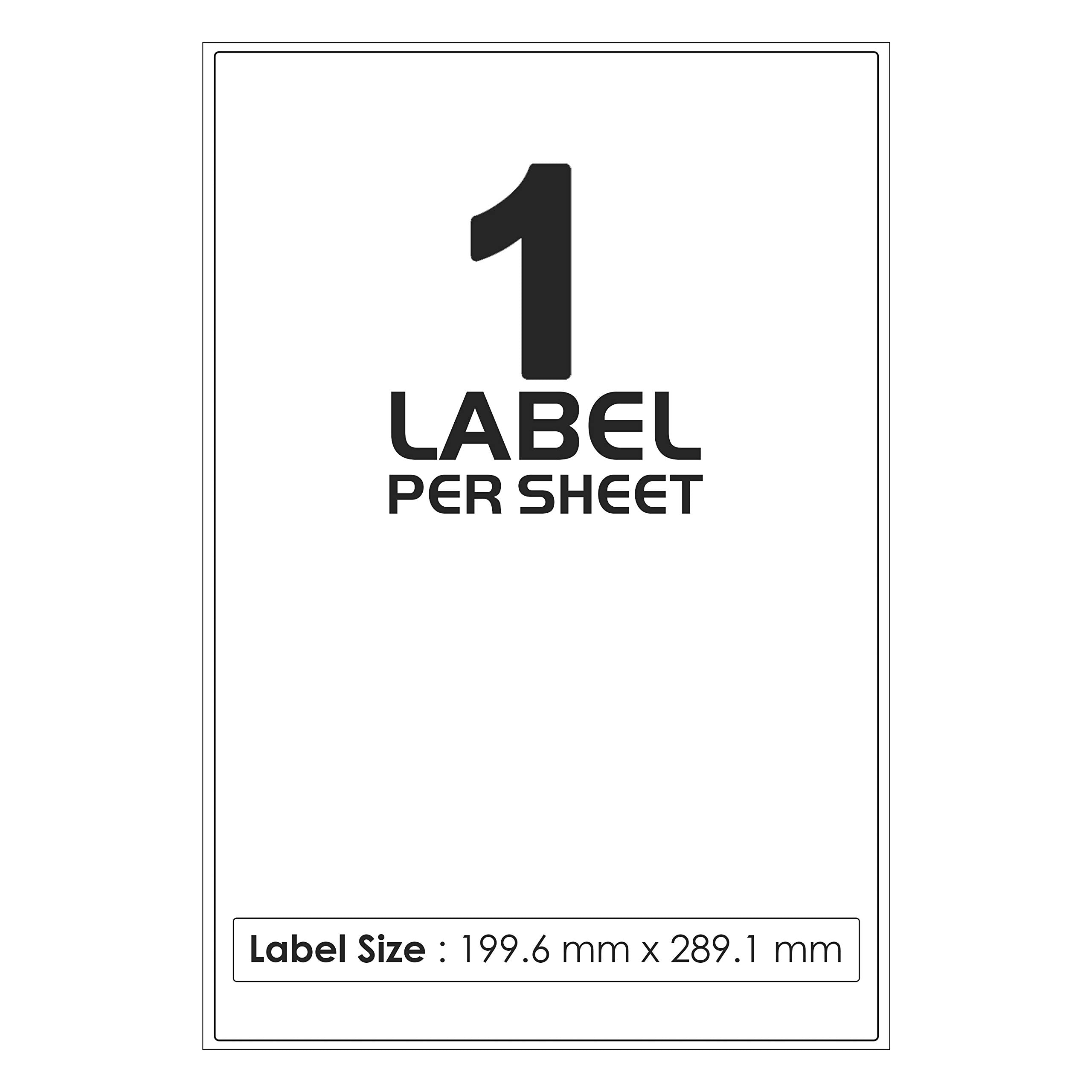 iSOUL A4 Printer Labels - 1 Label Per Sheet, 20 Sheets, Matte White, Inkjet & Laser Compatible 2
