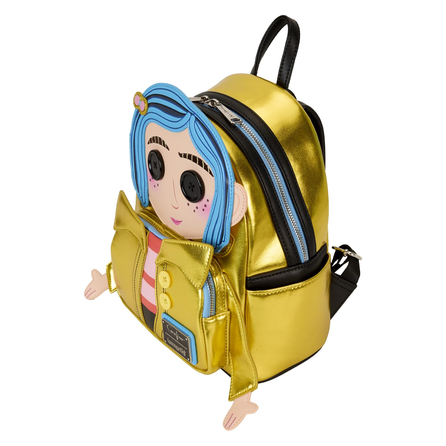 Loungefly Backpack - Coraline 15th Anniversary Laika Doll Mini | Faux Leather | Black 3