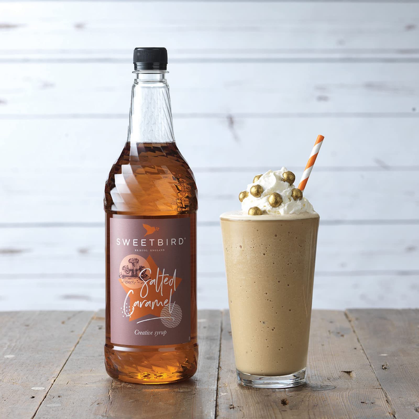 Sweetbird Salted Caramel Syrup - Vegan Friendly | 1 Litre Bottle | Made in UK 2