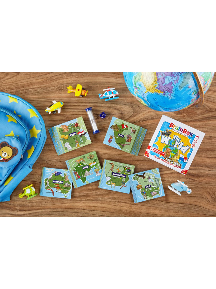 BrainBox The World Card Game | 55 Cards, 440 Questions | Family Fun for Ages 8+