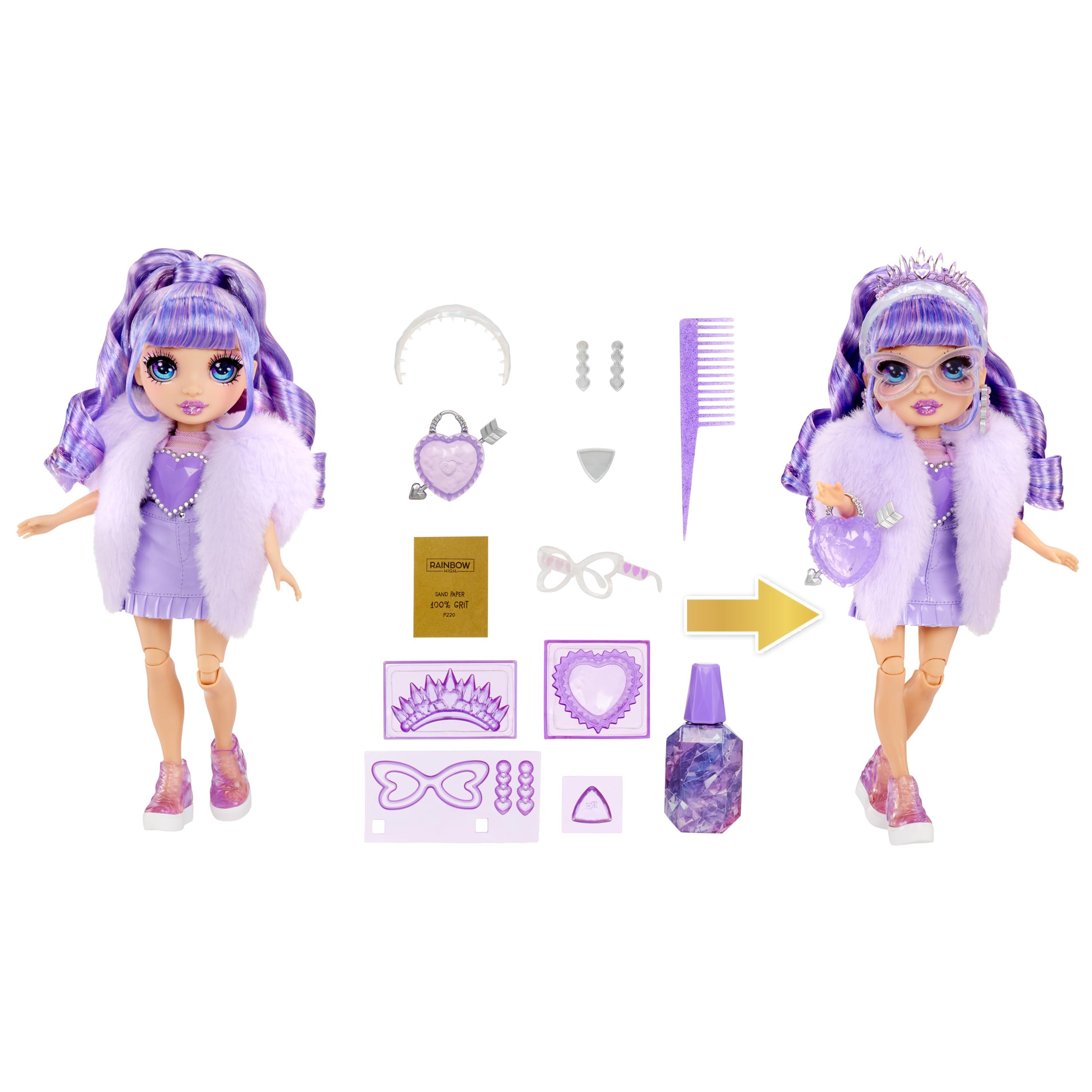 Rainbow High Creative Crystals Violet - Purple 28 cm Fashion Doll with DIY Crystal Make It Kit 4