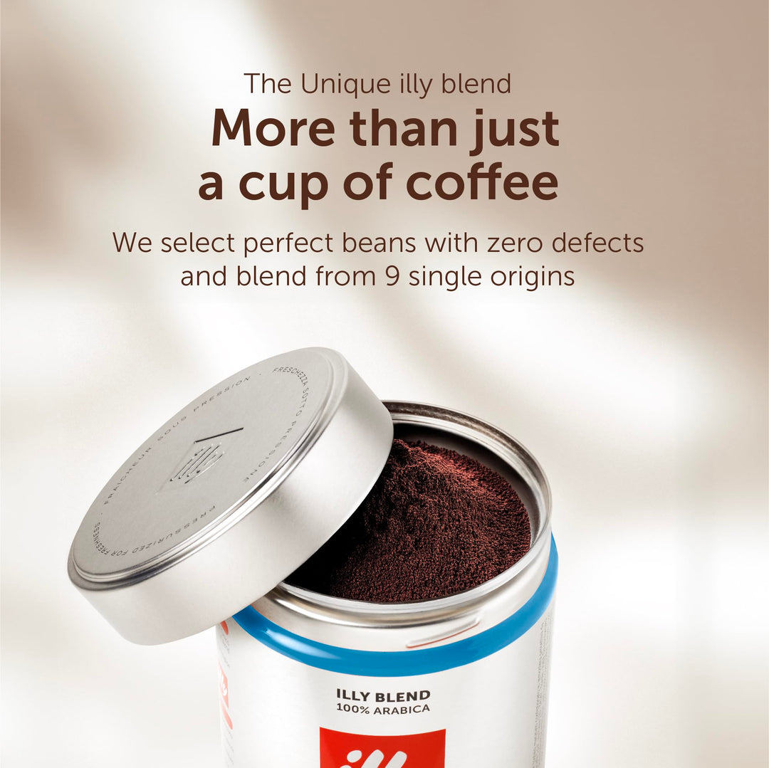 illy - Decaf Ground Coffee - Medium Roast - 100% Arabica - Perfect for Espresso Machines - 125g Tin