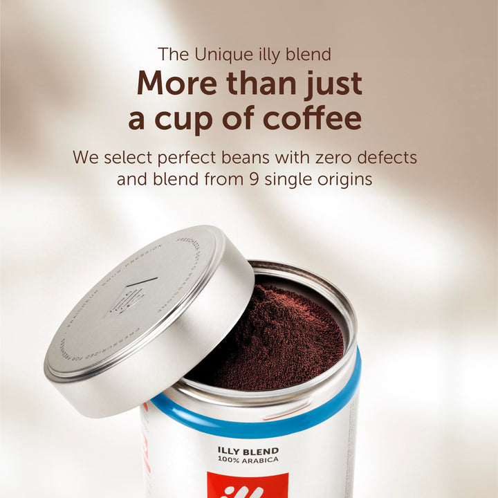illy - Decaf Ground Coffee - Medium Roast - 100% Arabica - Perfect for Espresso Machines - 125g Tin