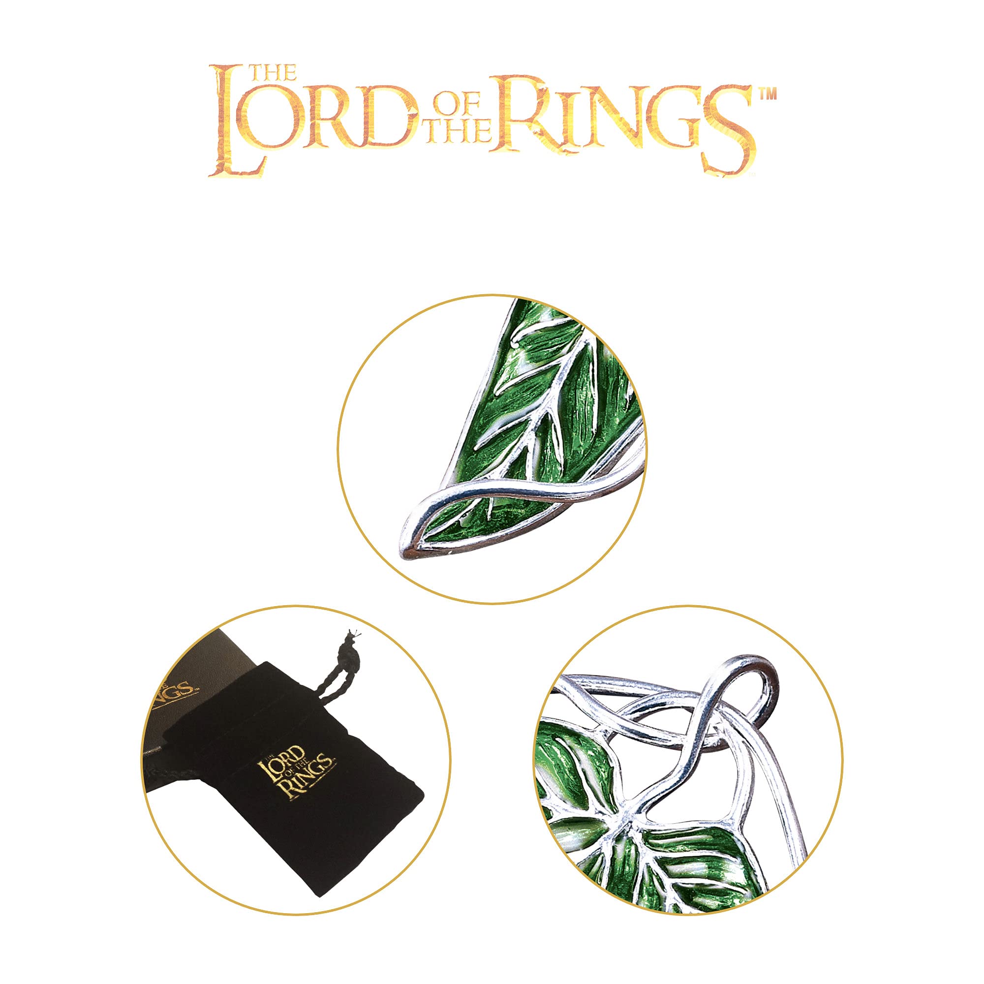 The Noble Collection The Lord of the Rings Elven Leaf Brooch - Green Enamelled Costume Jewellery Pin (NN9831) 11