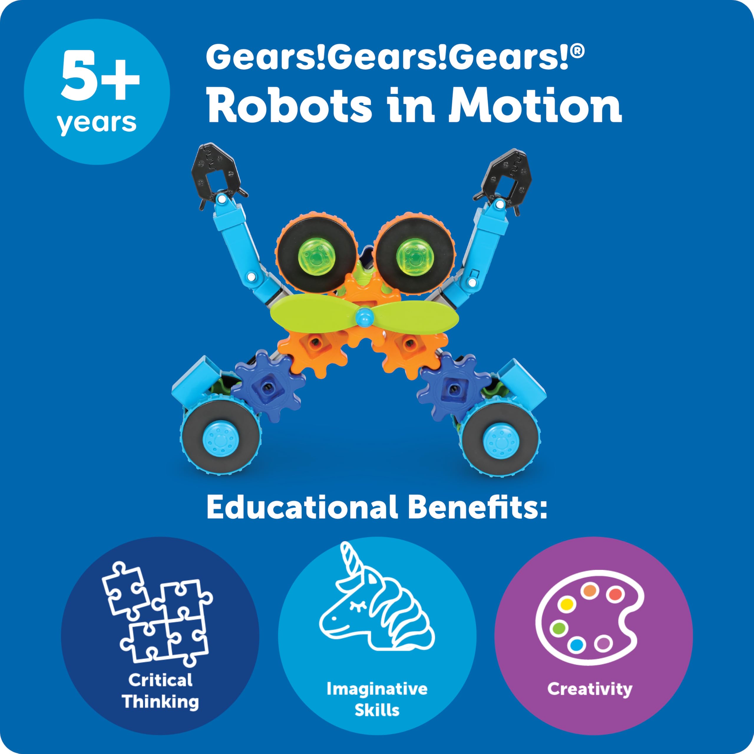 Learning Resources Gears! Gears! Gears! Robots in Motion - STEM Building Set for Kids Ages 5+ 12