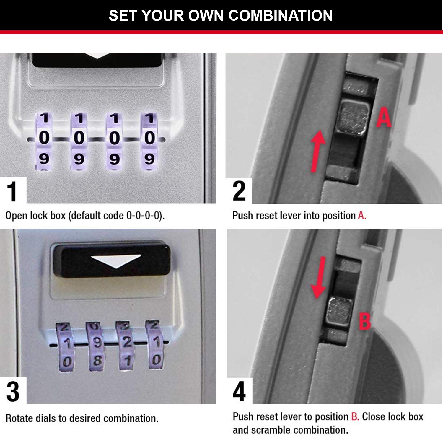 Master Lock Light Up Dial Key Safe - Resettable 4-Digit Combination | Wall Mount | Outdoor Use 7