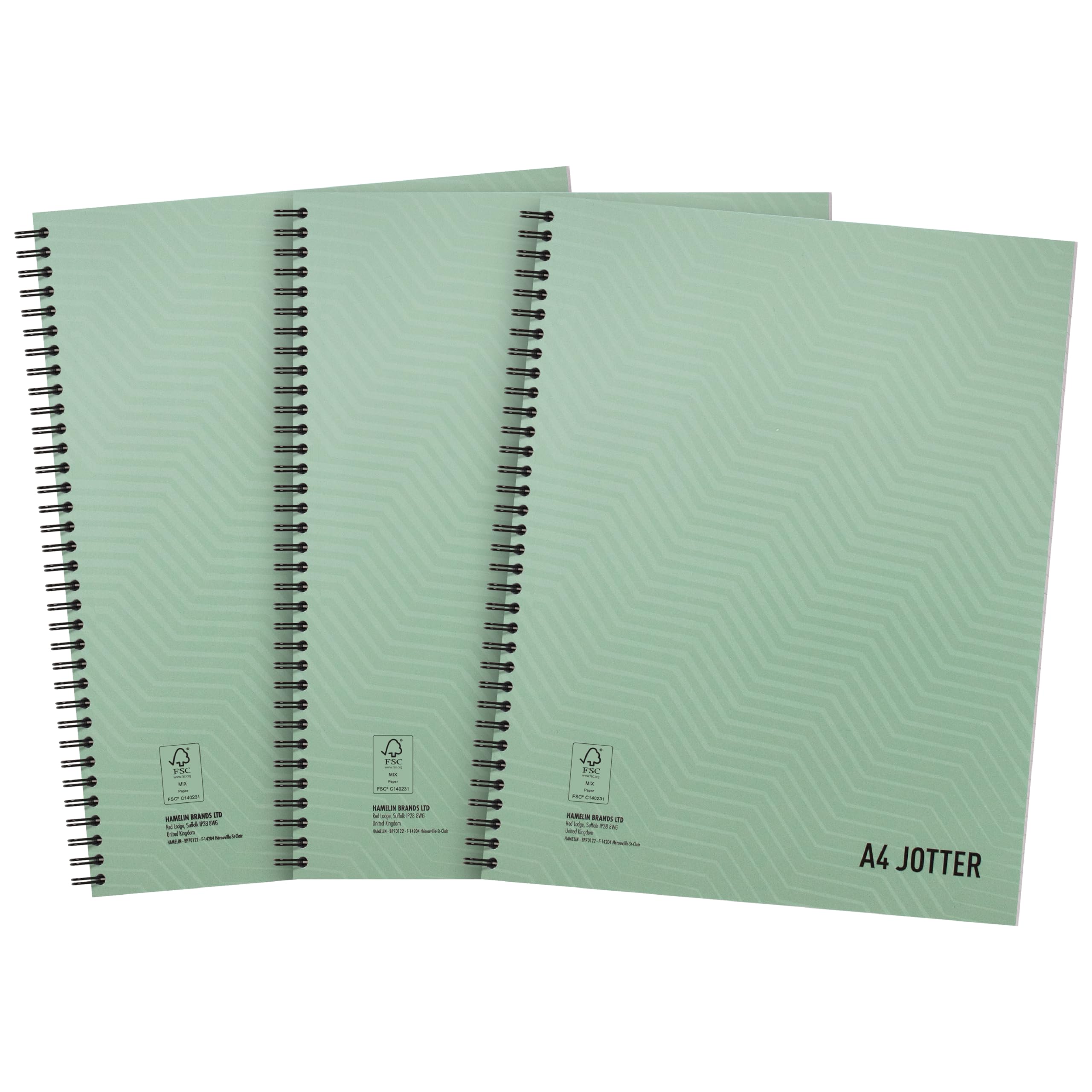 SUMMIT A4 Metallic Wirebound Notebook - 3 Pack, Ruled, 160 Pages, Green 1
