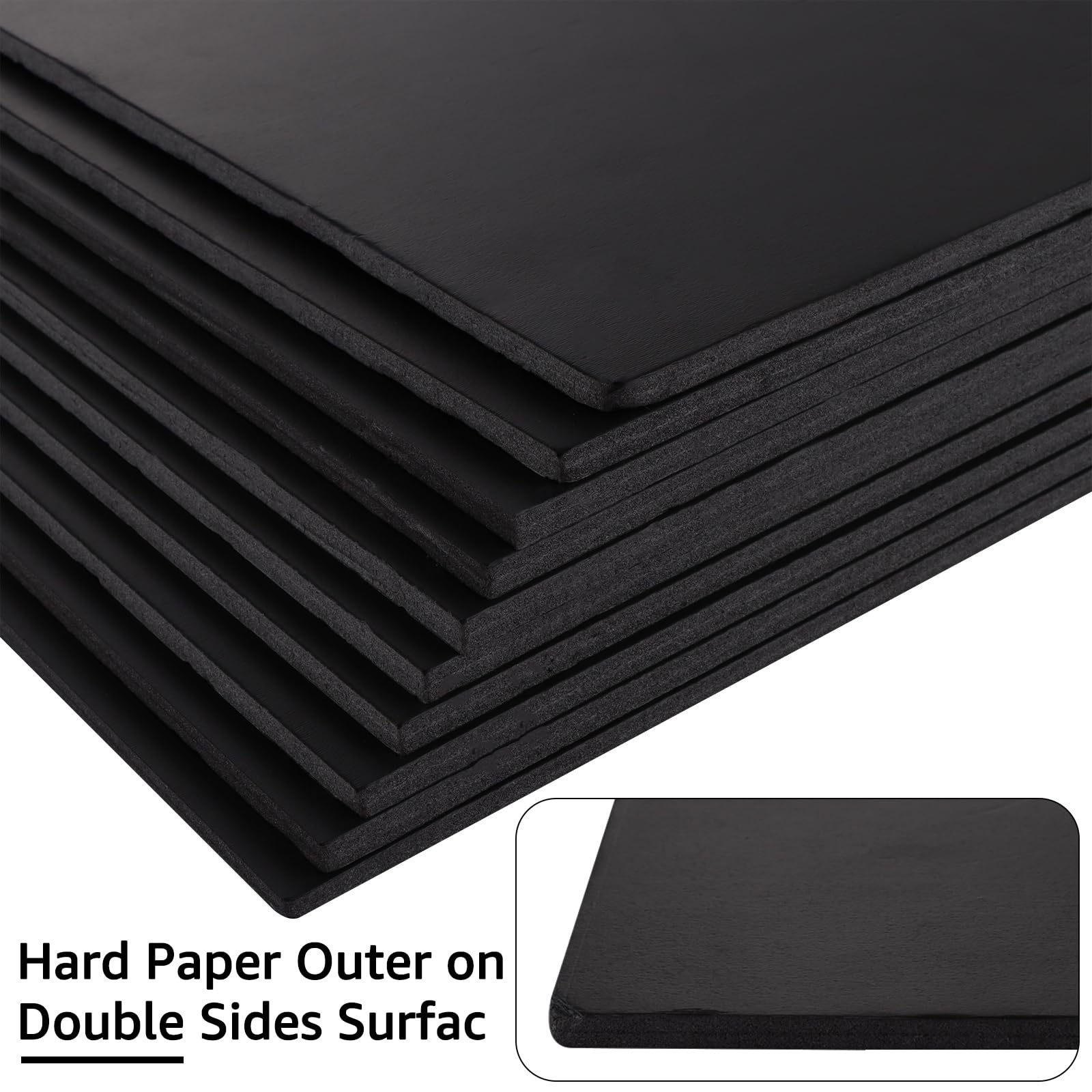 ASelected Foam Board - 10 Pack Black Sheets | 5mm Thick Polystyrene for Mounting & Crafts | 280x355mm 5