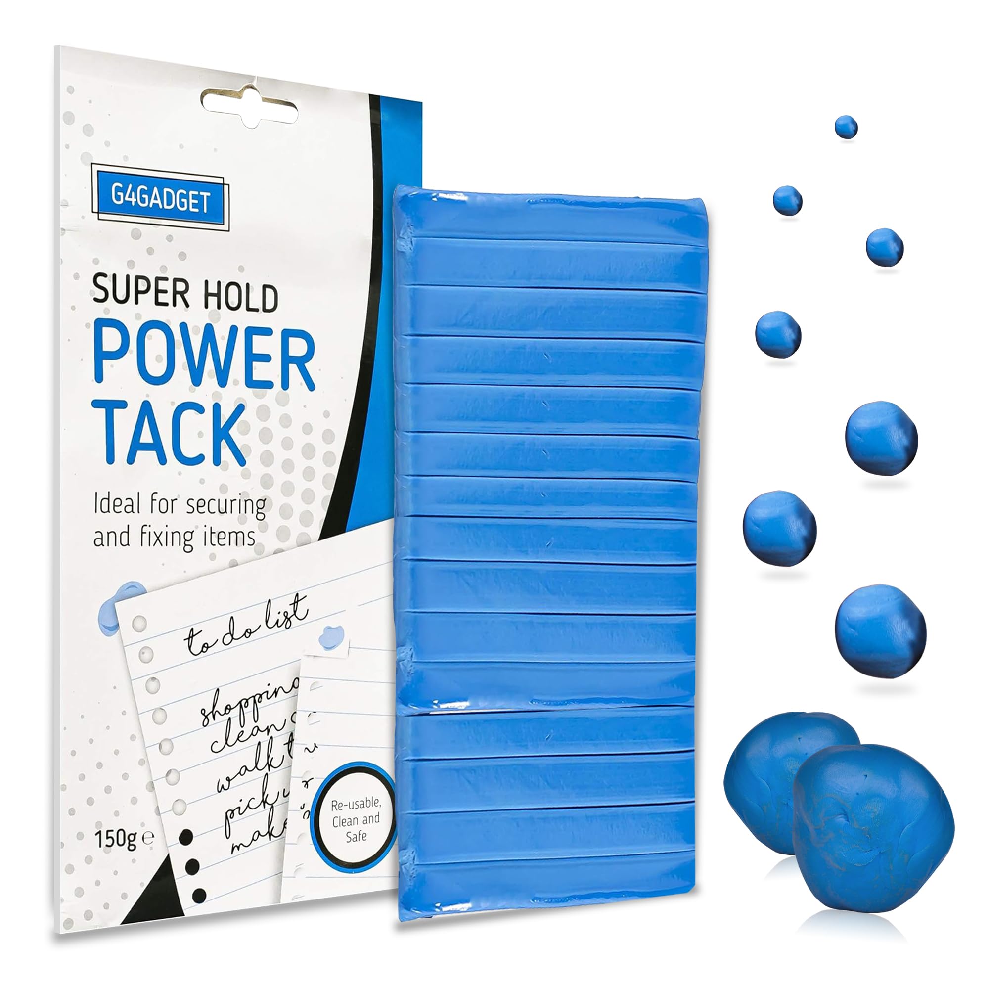 G4GADGET Power Tack Blue Adhesive Putty - Reusable, Non-Marking, Strong Hold | 150g Pack