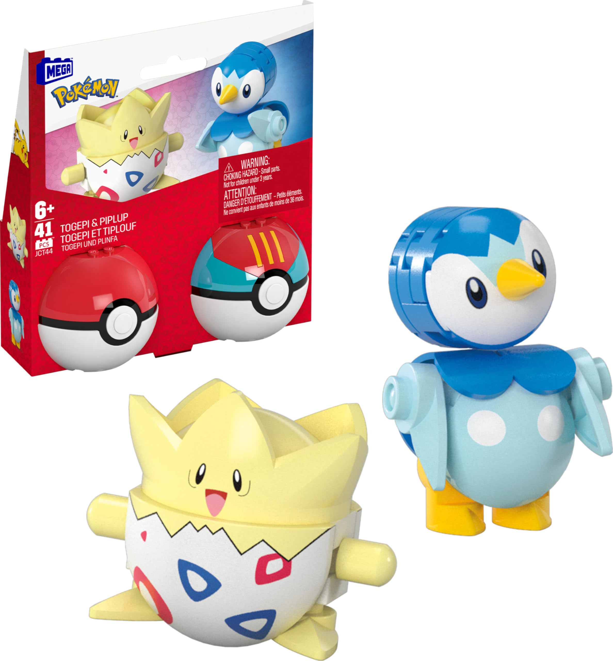 MEGA Pokémon Action Figure Building Set - Togepi and Piplup Poké Ball Playset for Ages 6+ 1
