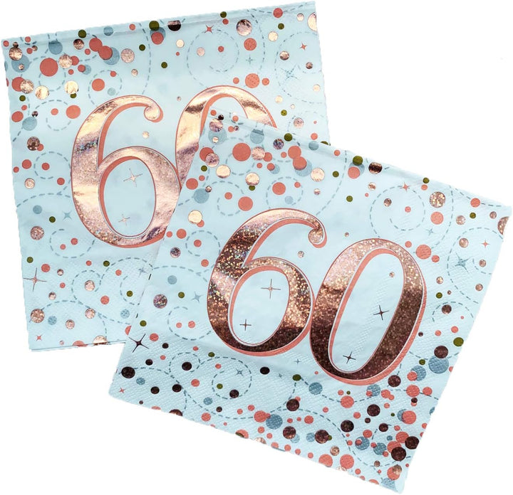 Oaktree Sparkling Fizz Rose Gold 33cm 3-Ply Napkins 16pcs
