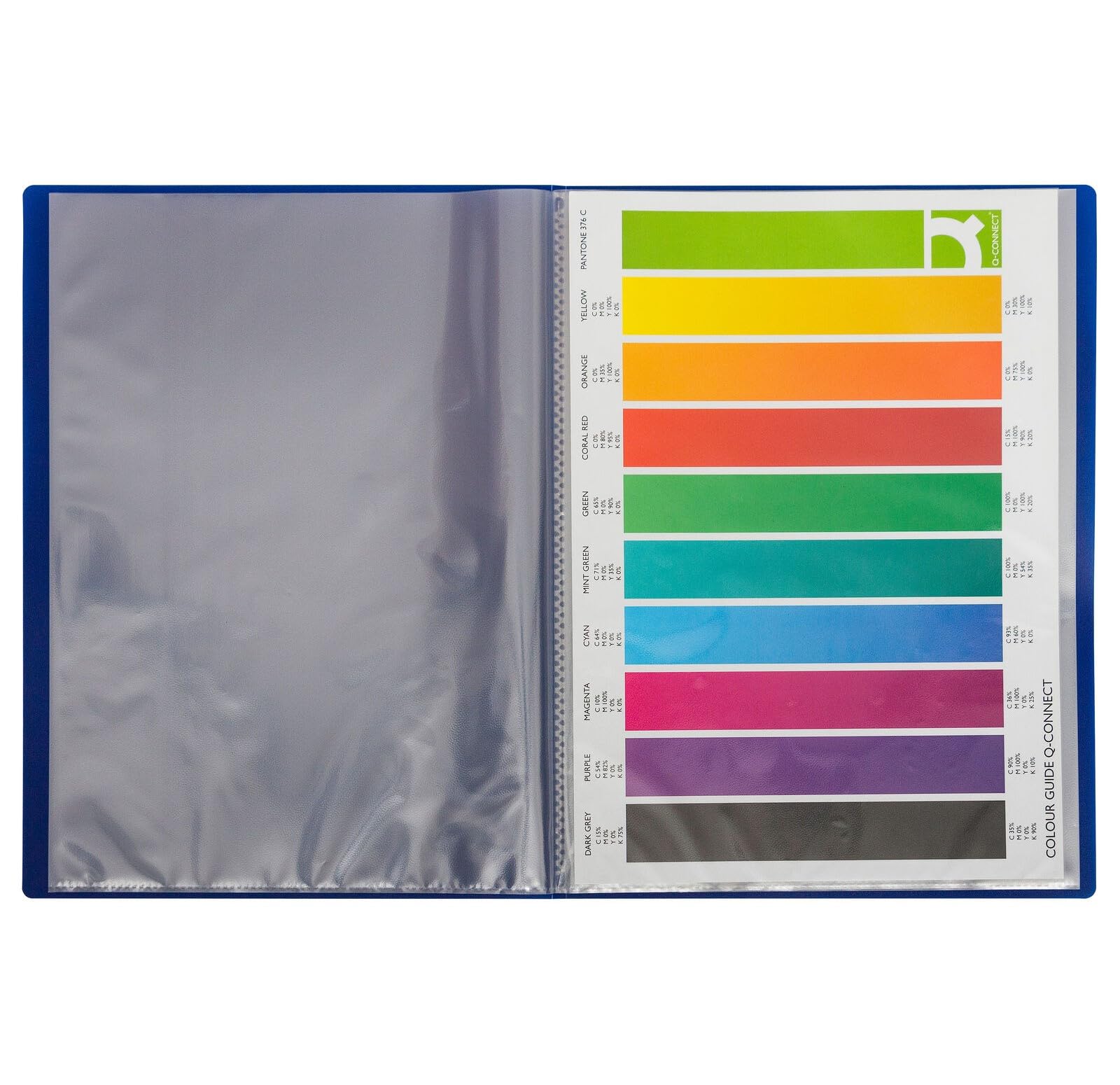 Q-Connect A4 Presentation Display Book - 40 Pockets | Blue Polypropylene | Copy Safe 2