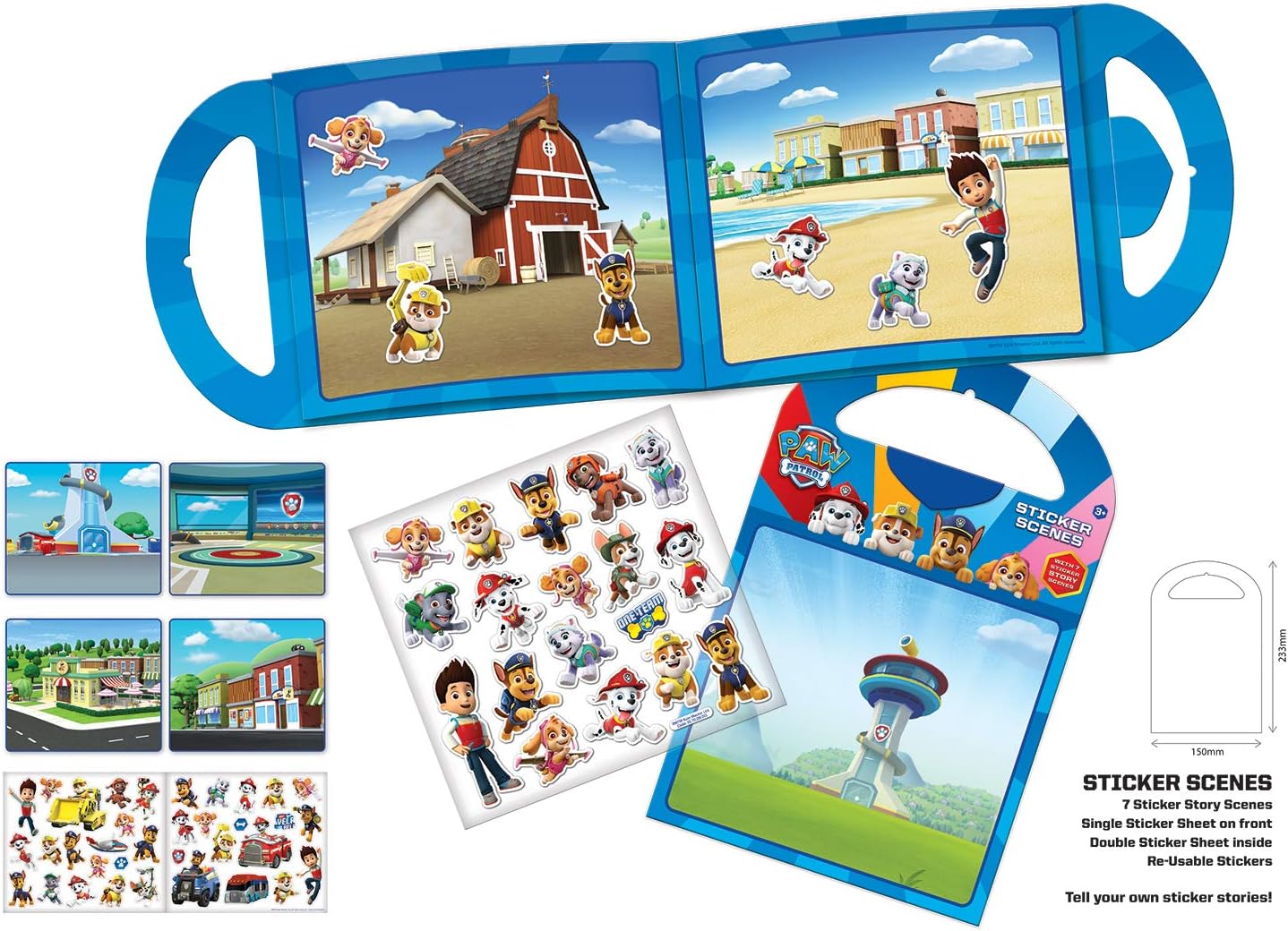 Paper Projects Paw Patrol Activity Set - Reusable Sticker Scene Pack with 50 Pieces 1