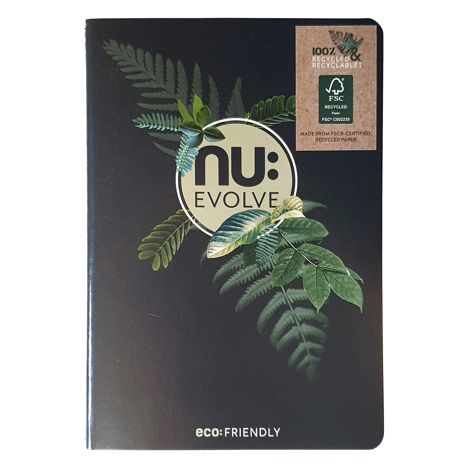 nu: Evolve A5 Stitched Notebook - 100% Recycled FSC Paper | Soft Cover | 80gsm Ruled Pages