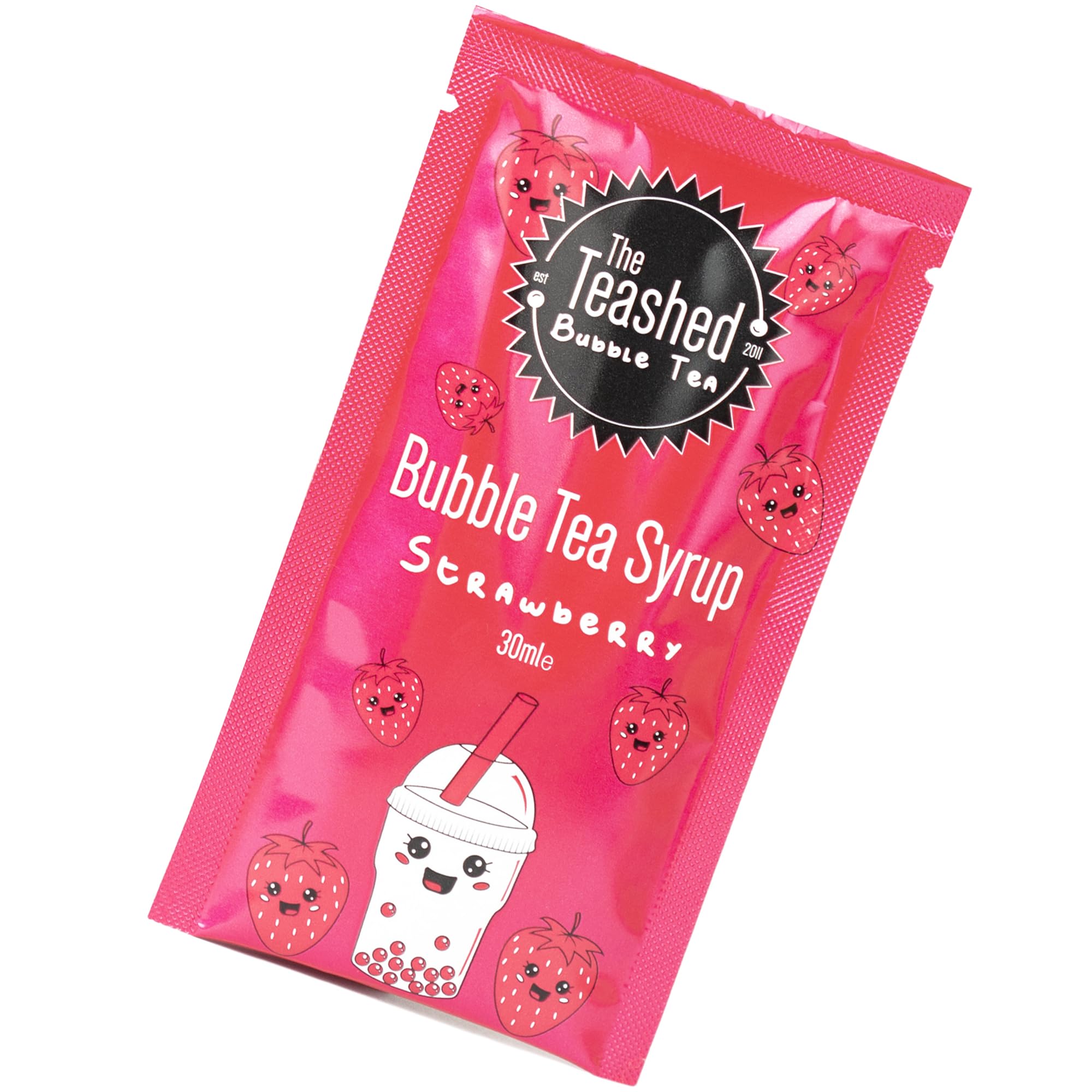 The TeaShed Strawberry Bubble Tea Syrup - 30ml Single-Serve Fruit Syrup for Homemade Boba Tea 1