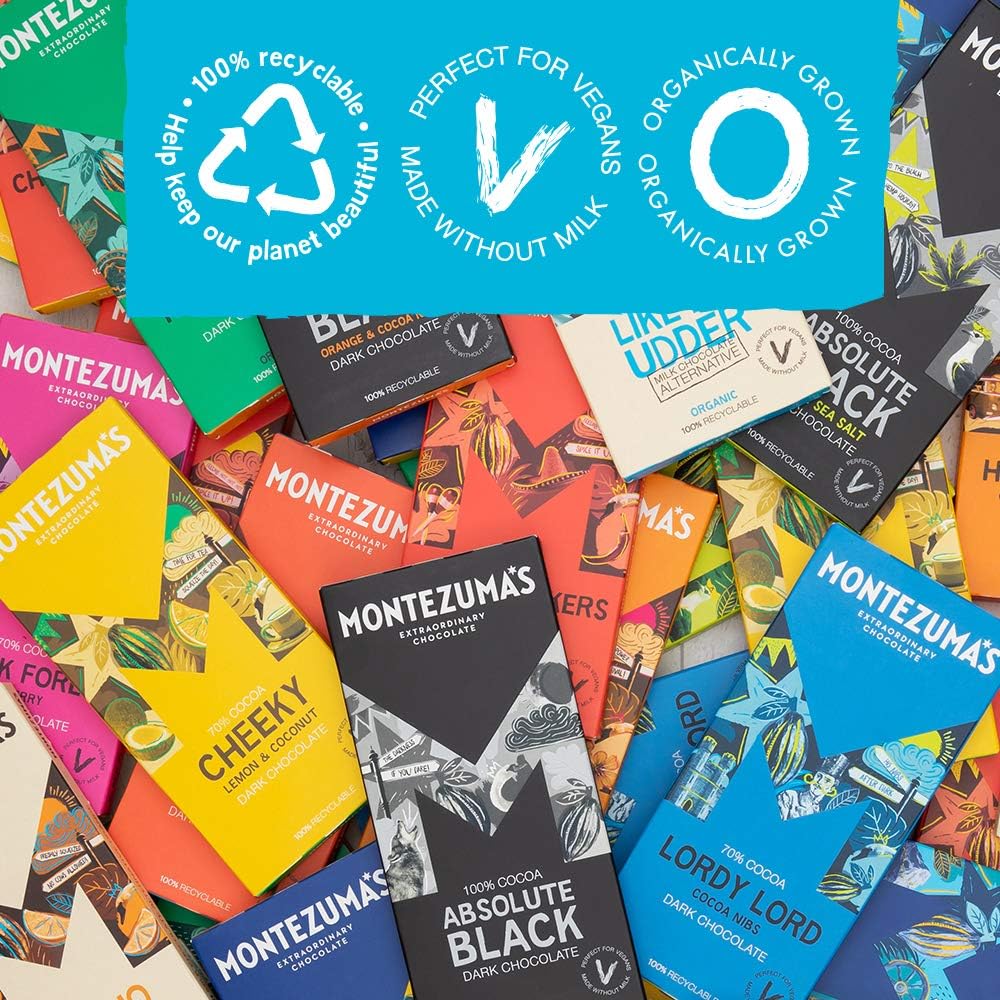Montezuma's Chilli Bonkers 74% Kakao Zartbitterschokoladentafel mit Bio-Chili – Vegan, Glutenfrei, 90g 7