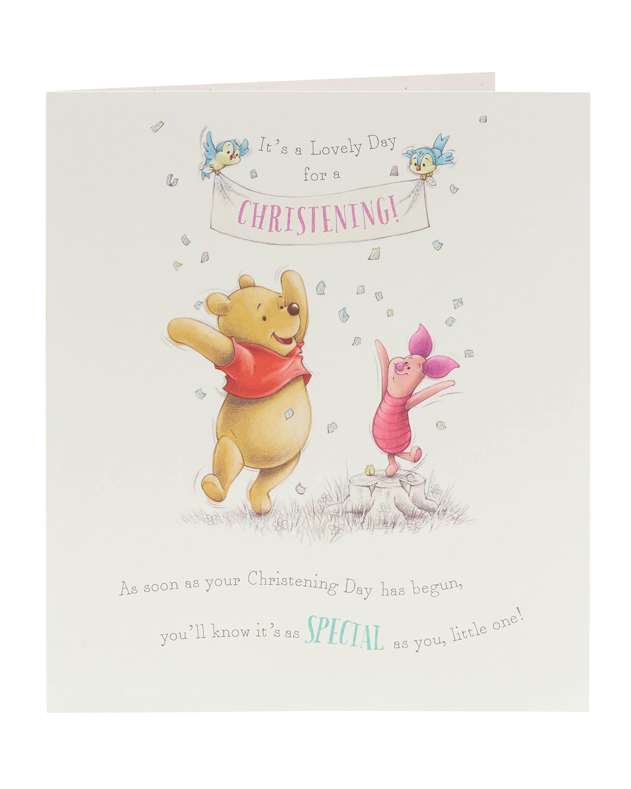 UK Greetings Winnie the Pooh Christening Greeting Card | Embossed & Foil Finish | 165 x 190 mm 5