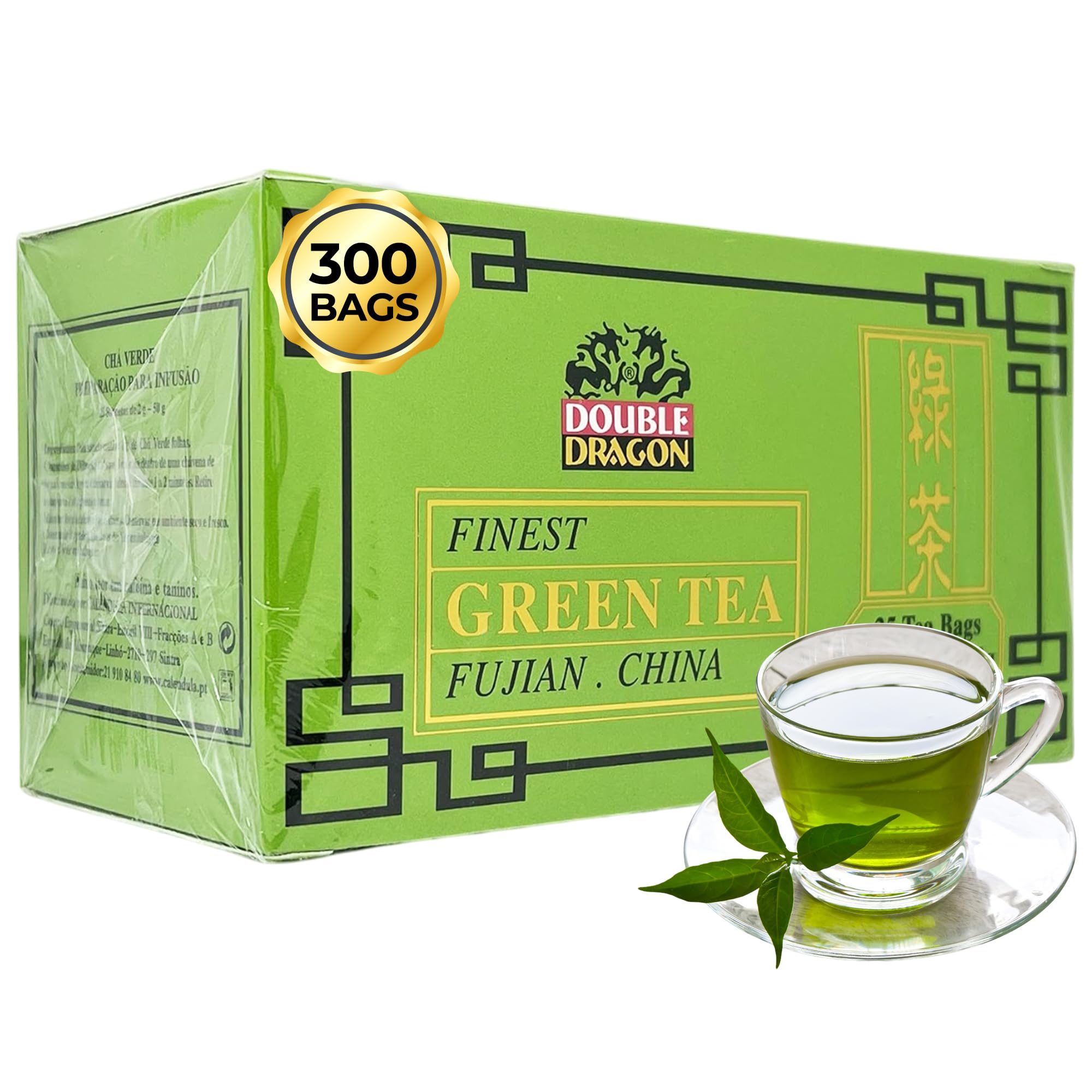 Double Dragon - Finest Chinese Green Tea 300 Tea Bags (12 Boxes) 1